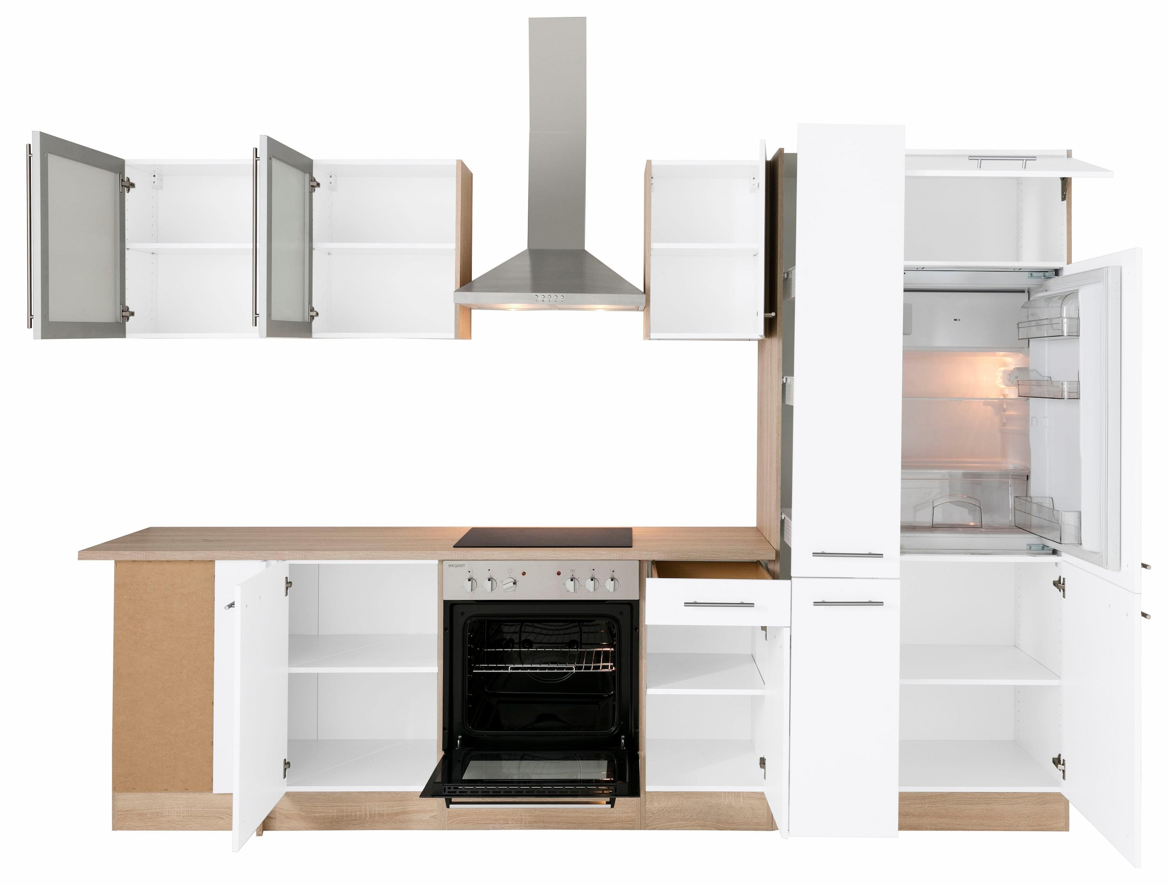 OPTIFIT Winkelküche »Kalmar«, Stellbreite 300x175 cm, wahlweise mit E-Geräten, mit Arbeitsplatte