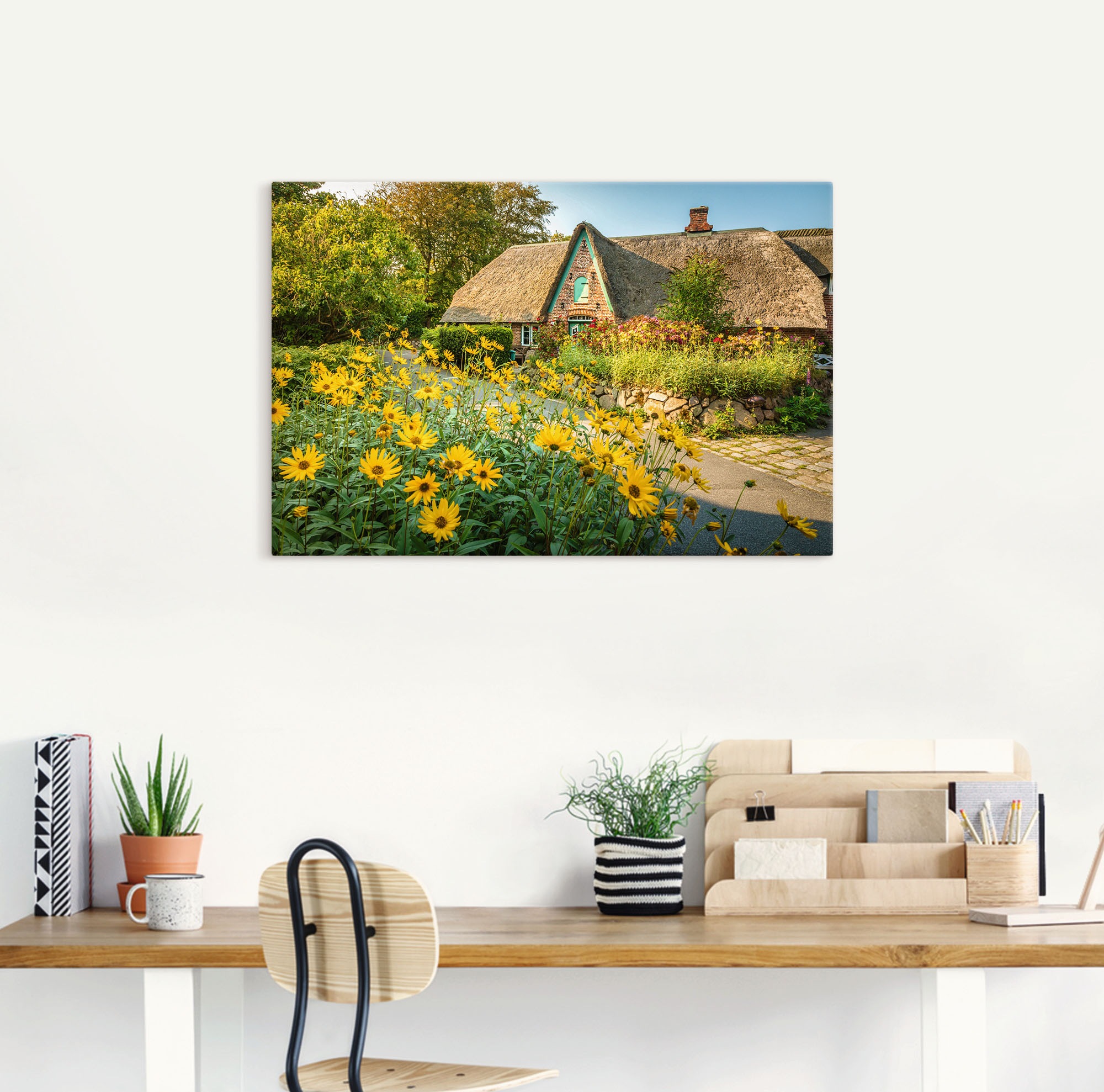 Artland Leinwandbild »Historischer Hof mit Bauerngarten Keitum«, Gartenbilder, (1 St.), auf Keilrahmen gespannt