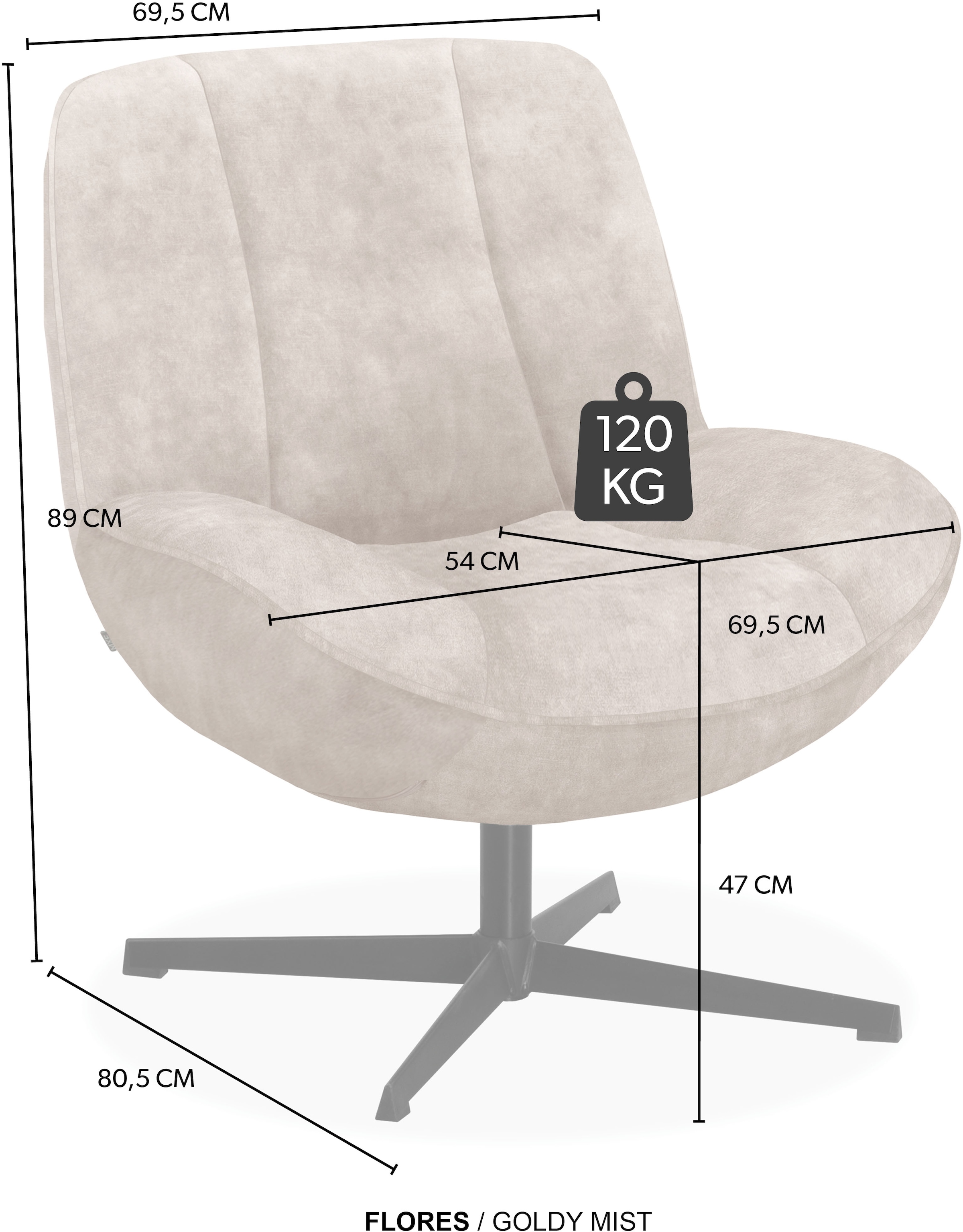 OMG Design Esszimmerstuhl »Flores« (Set) 2 Stk.bequemer Sessel, mit Drehgestell