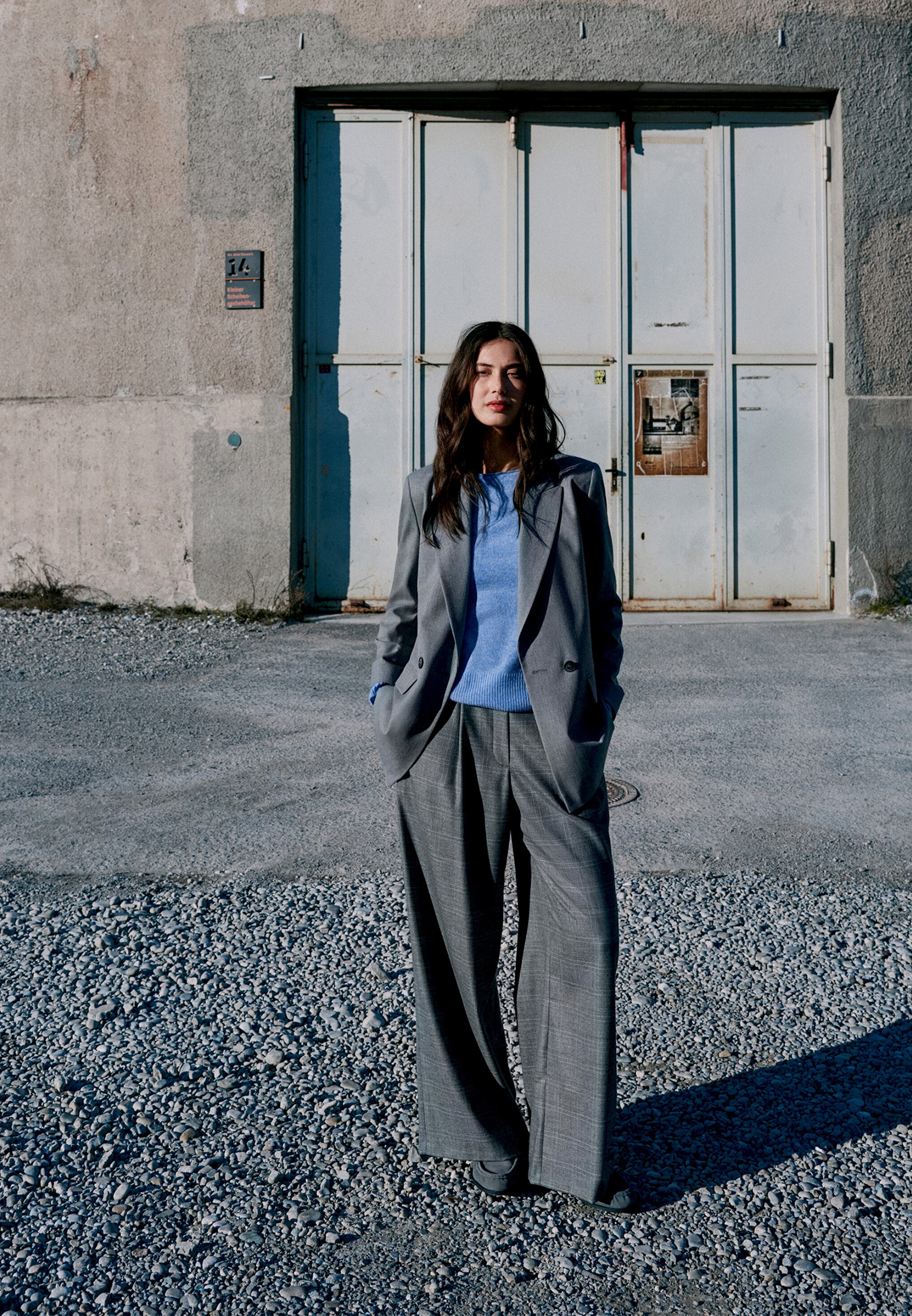 Betty&Co Stoffhose »Karo-Hose mit weitem Bein«