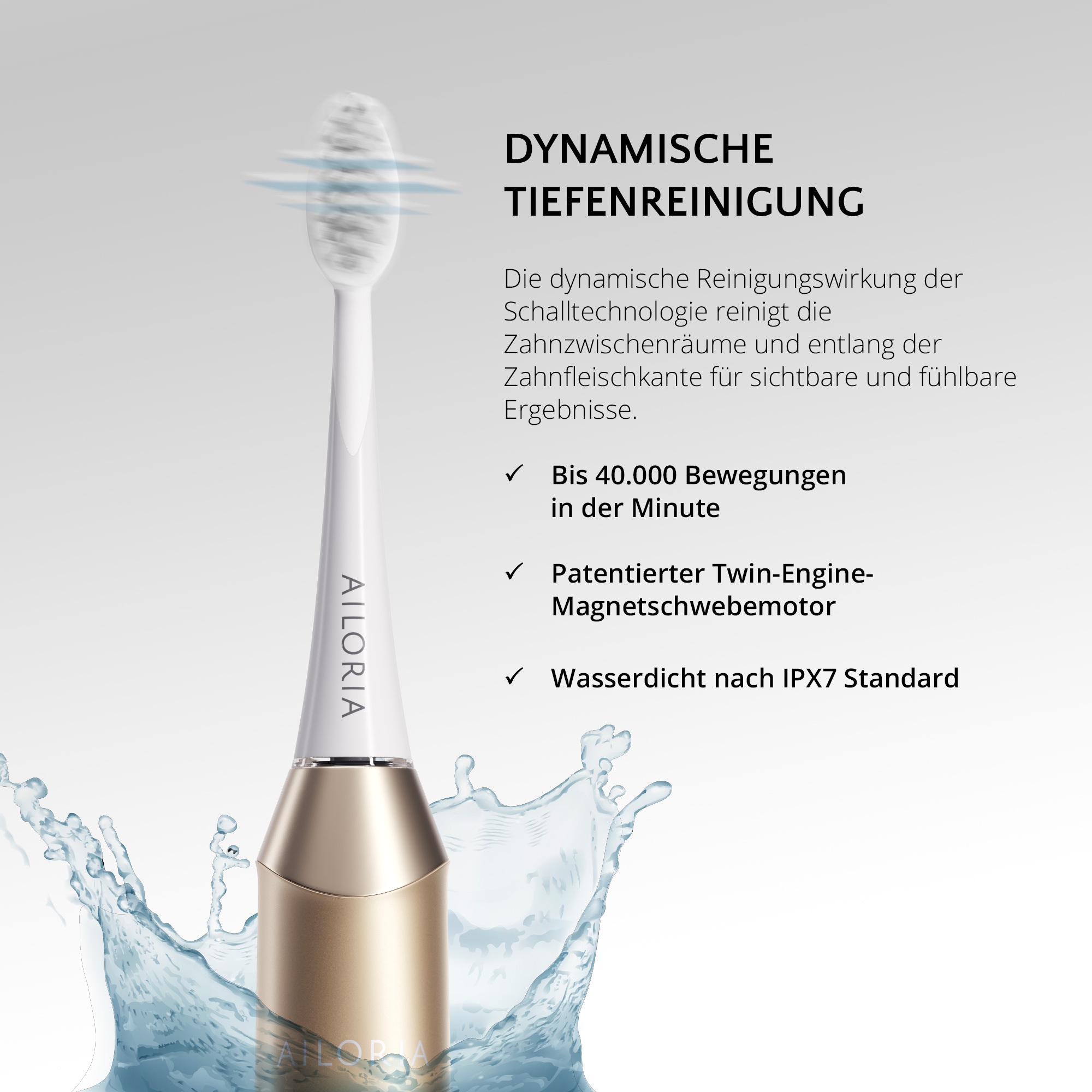 AILORIA Schallzahnbürste »USB-Schallzahnbürste Limited Edition SHINE BRIGHT«
