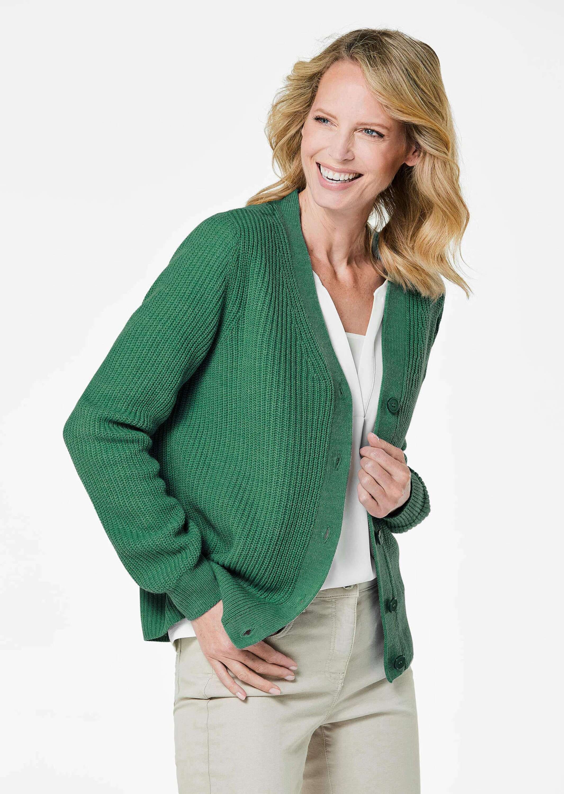 GOLDNER Strickjacke »Pflegeleichte Strickjacke in hochwertiger Rippenstruktur«