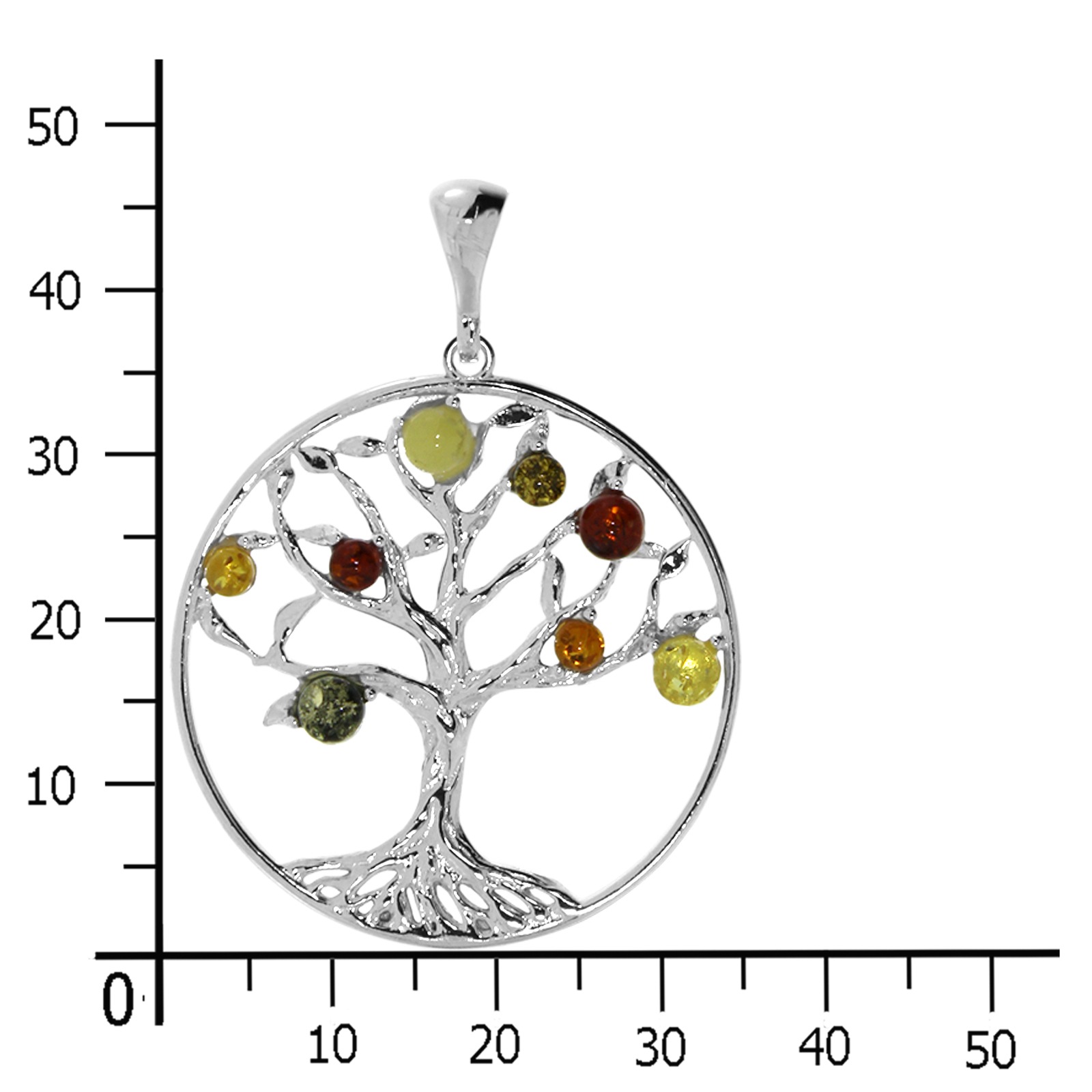 OSTSEE-SCHMUCK Kettenanhänger »- Lebensbaum 35 mm - Silber 925/000 - Bernstein«