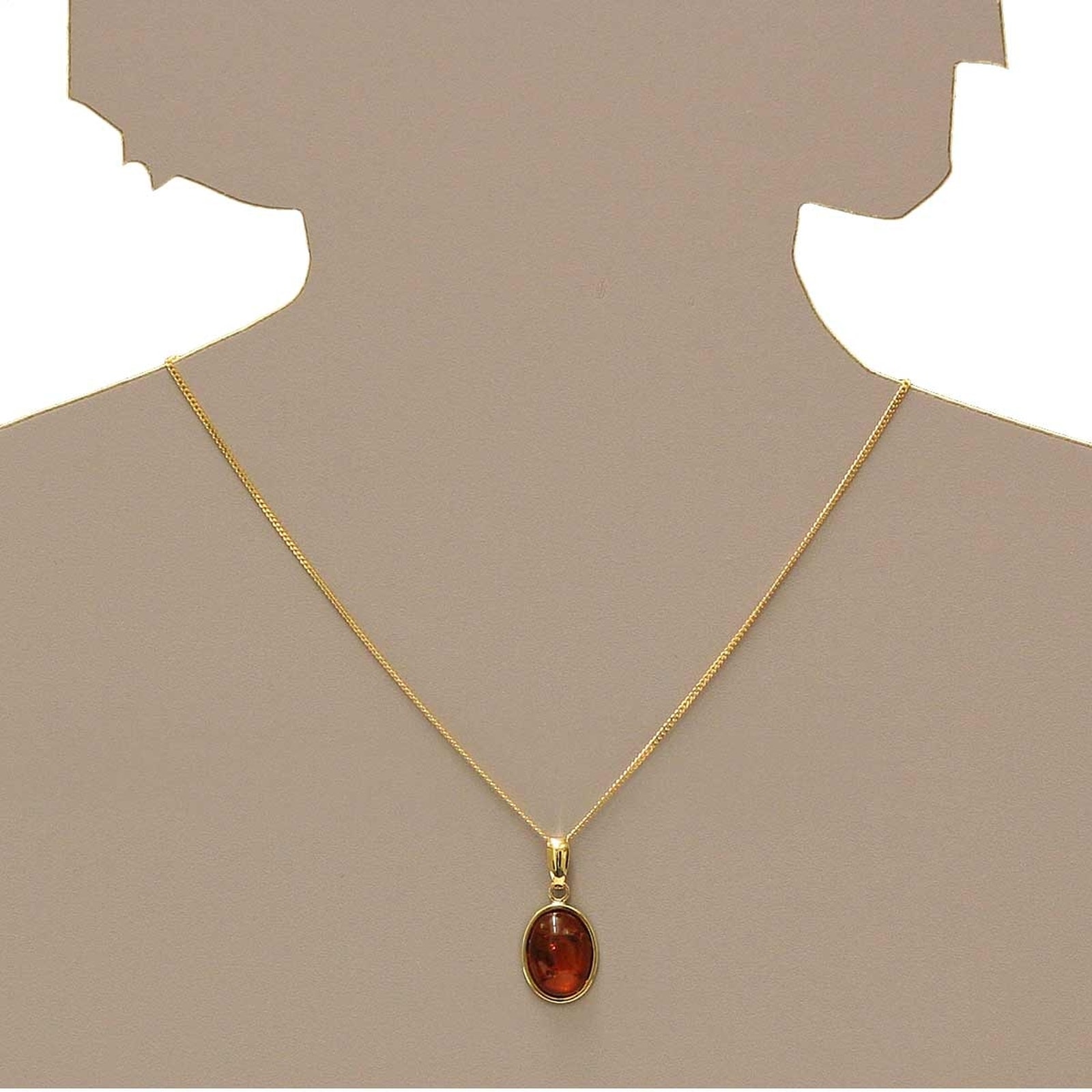 OSTSEE-SCHMUCK Kettenanhänger »- Classic 17x12 mm - Gold 333/000 - Bernstein«
