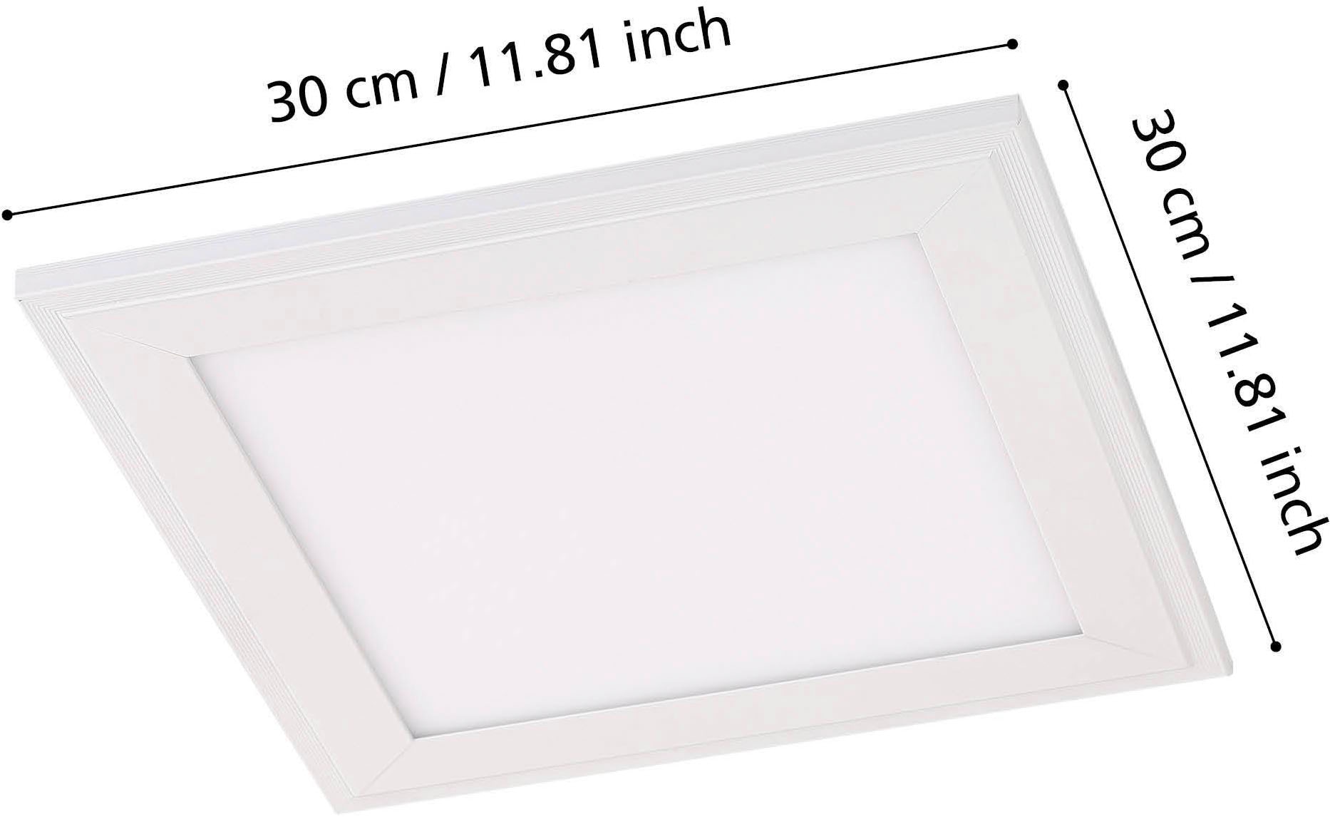 EGLO Deckenleuchte »Salobrena 1 Deckenlampe, Aluminium und Kunststoff, Aufbaulampe, Lampe« LED-Modul 1 Stk. Neutralweiß Deckenlampe, Material: Aluminium, Kunststoff, Weiß, L: 30x30 cm