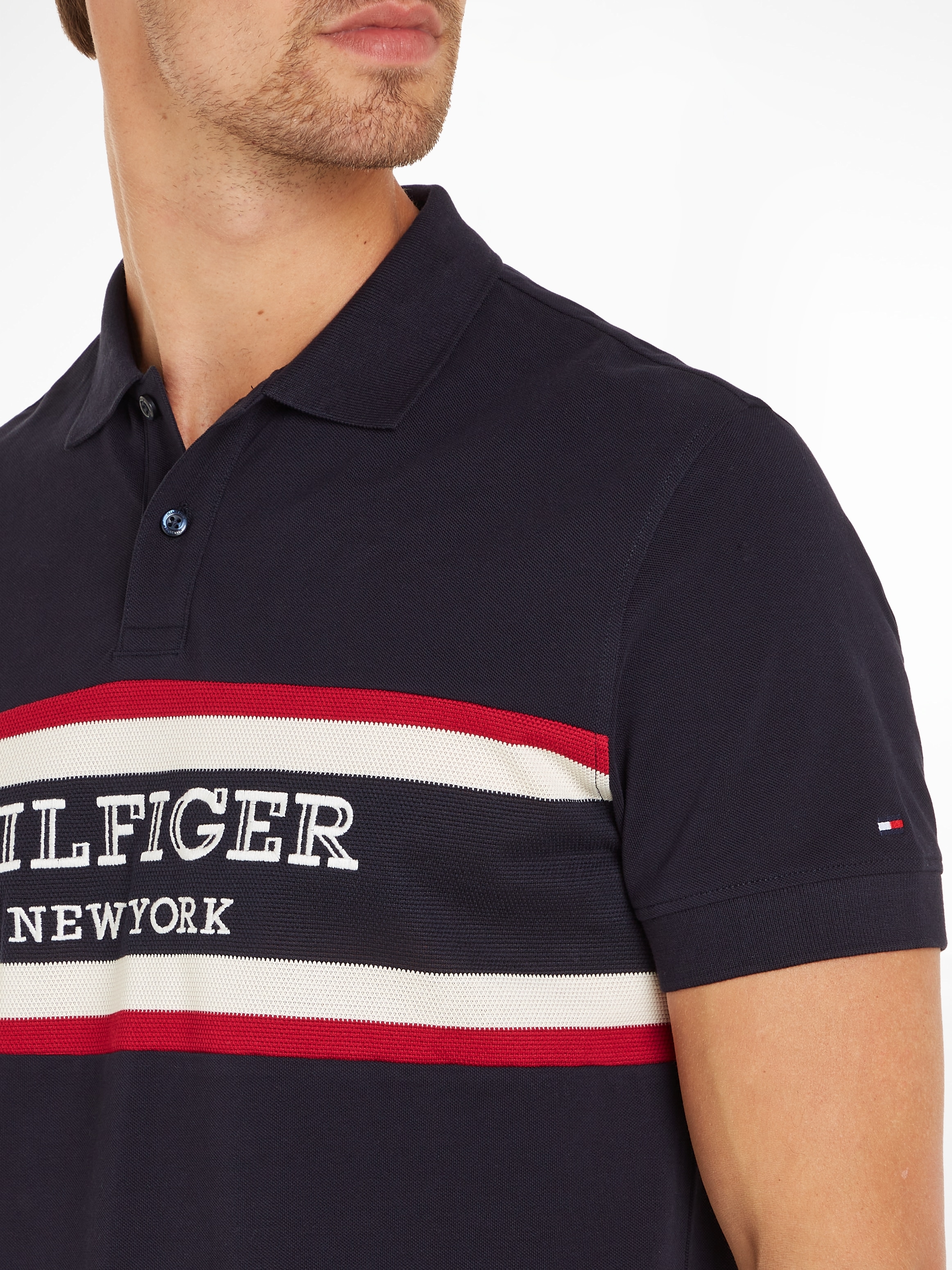 Tommy Hilfiger Poloshirt »MONOTYPE COLORBLOCK REG POLO«, mit großem Tommy Hilfiger Schriftzug