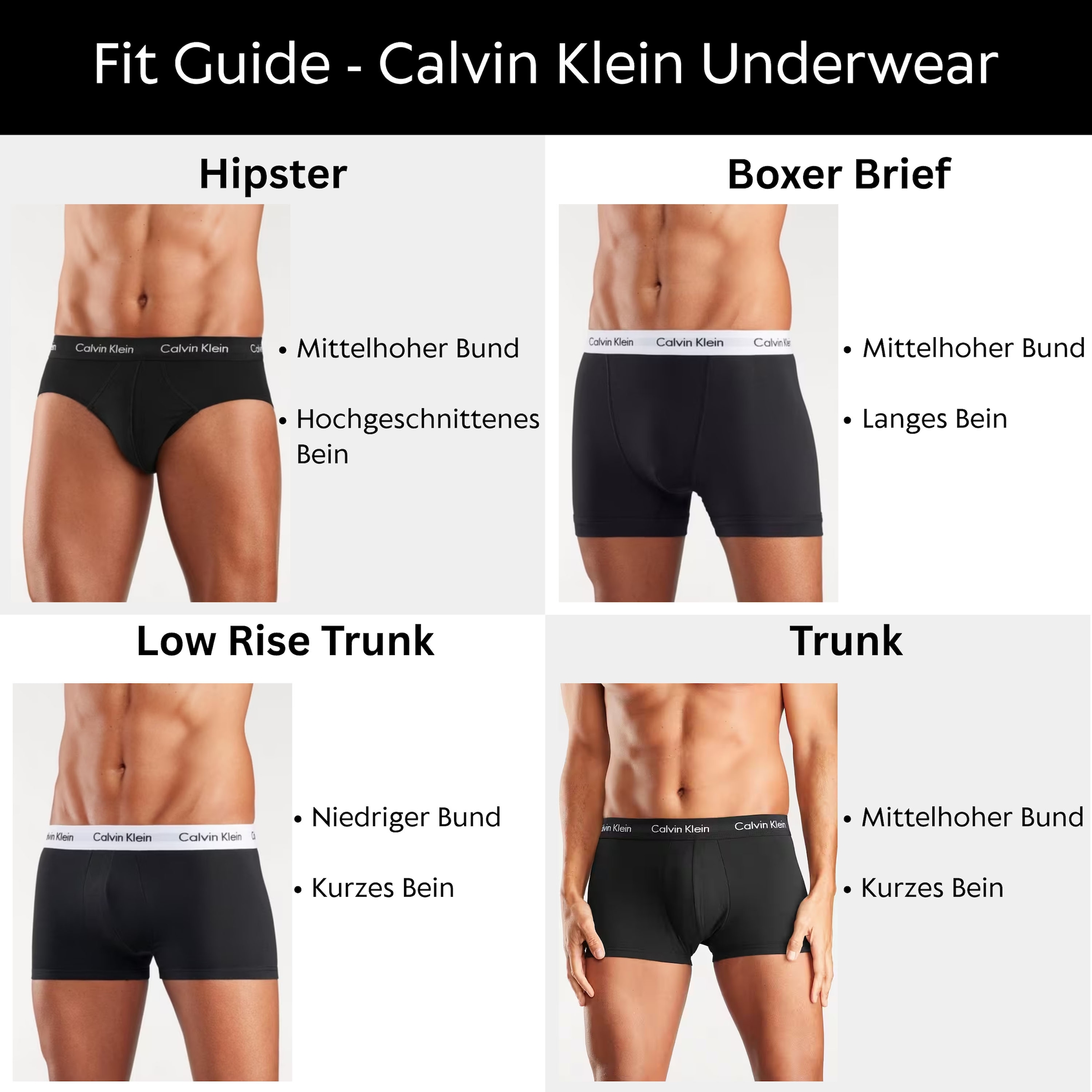 Calvin Klein Underwear Trunk »LOW RISE TRUNK 5PK« Packung, 5er-Pack, 5 Stk. Mit elastischem Bund