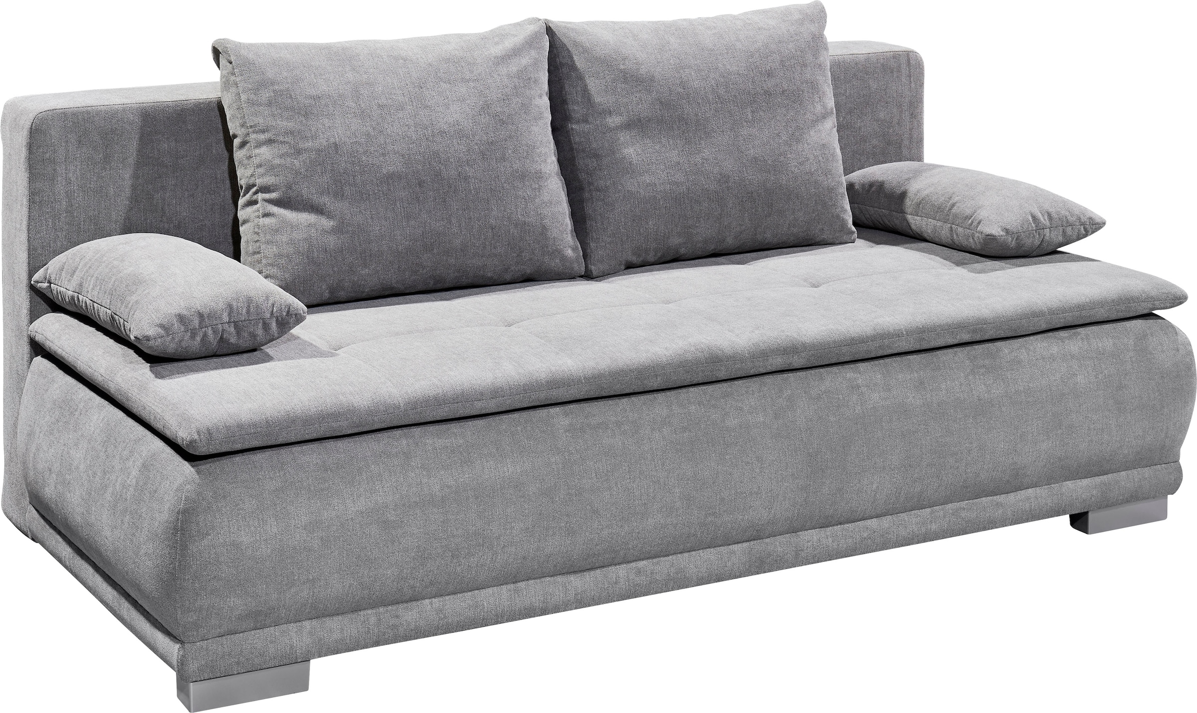 ED EXCITING DESIGN Schlafsofa »Luigi«, mit Bettfunktion, Bettkasten, Rücken- und Armlehnkissen, frei im Raum