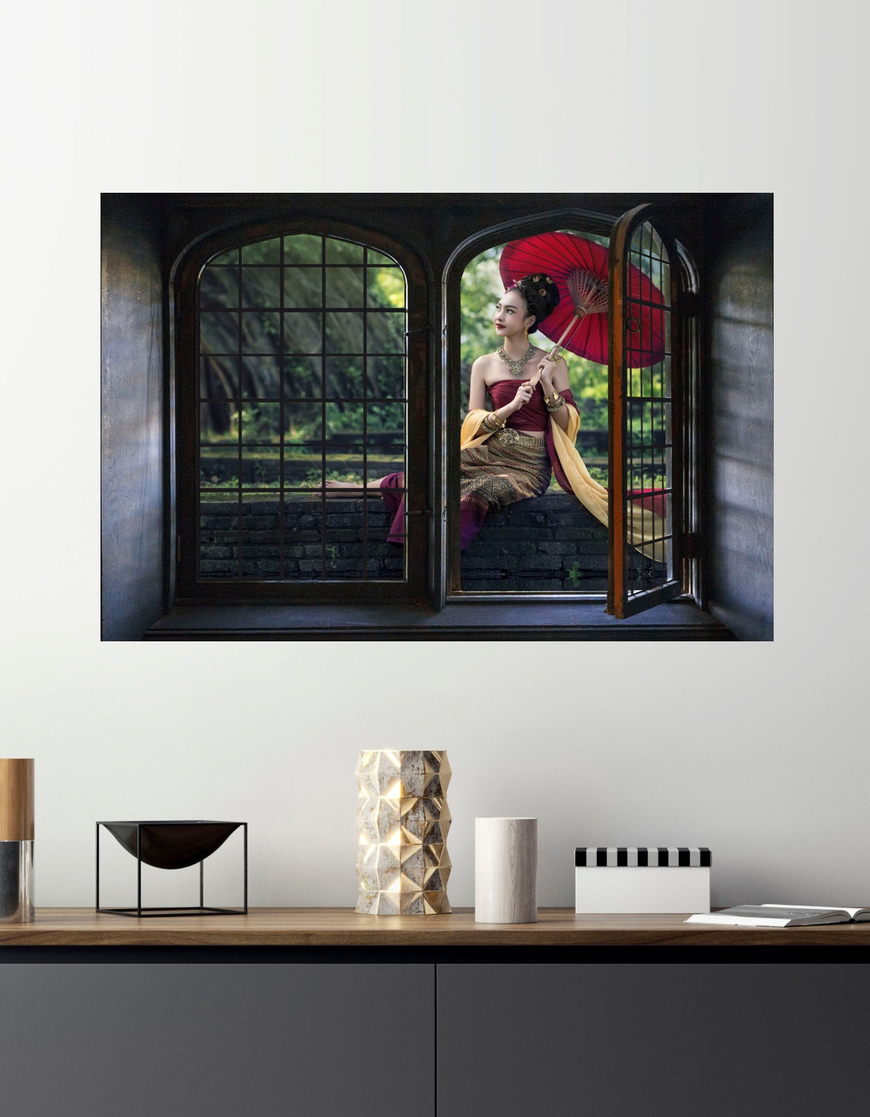 queence Wandsticker »Wald« Wandsticker, Wandbild, selbstklebend, 3D, Fenster