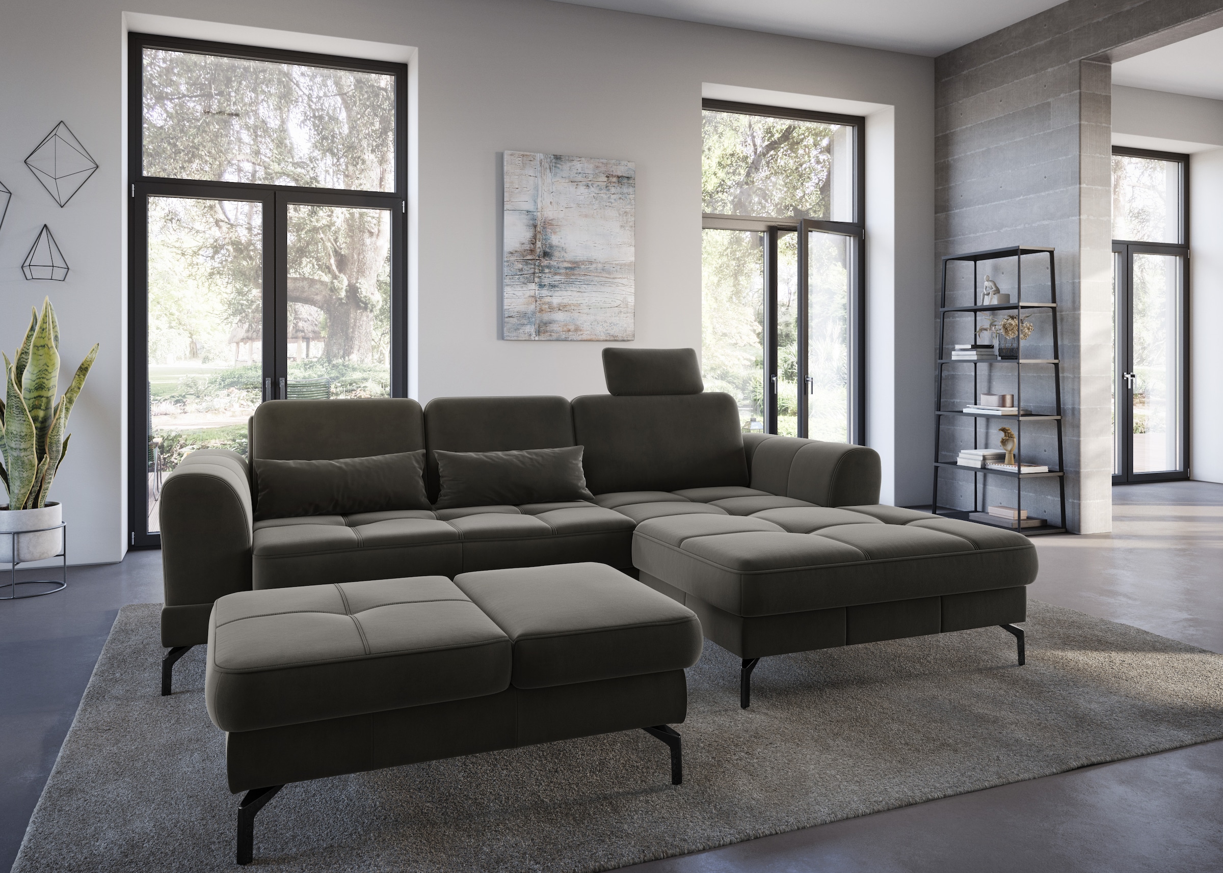 sit&more Hocker »Bendigo«, mit Klappfunktion, Bodenfreiheit 15 cm, wahlweise in 2 Fußfarben