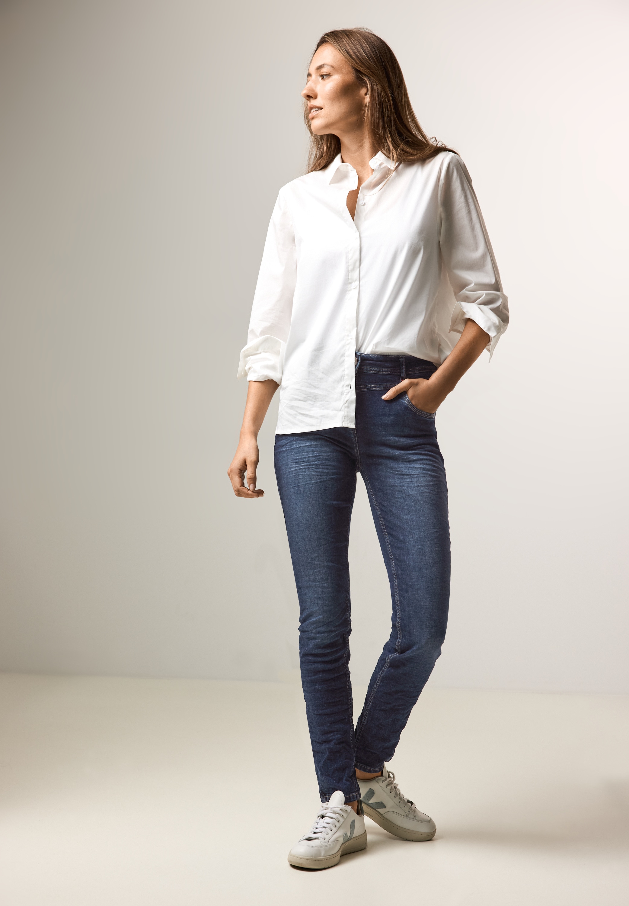 Cecil Slim-fit-Jeans, in blauer Waschung