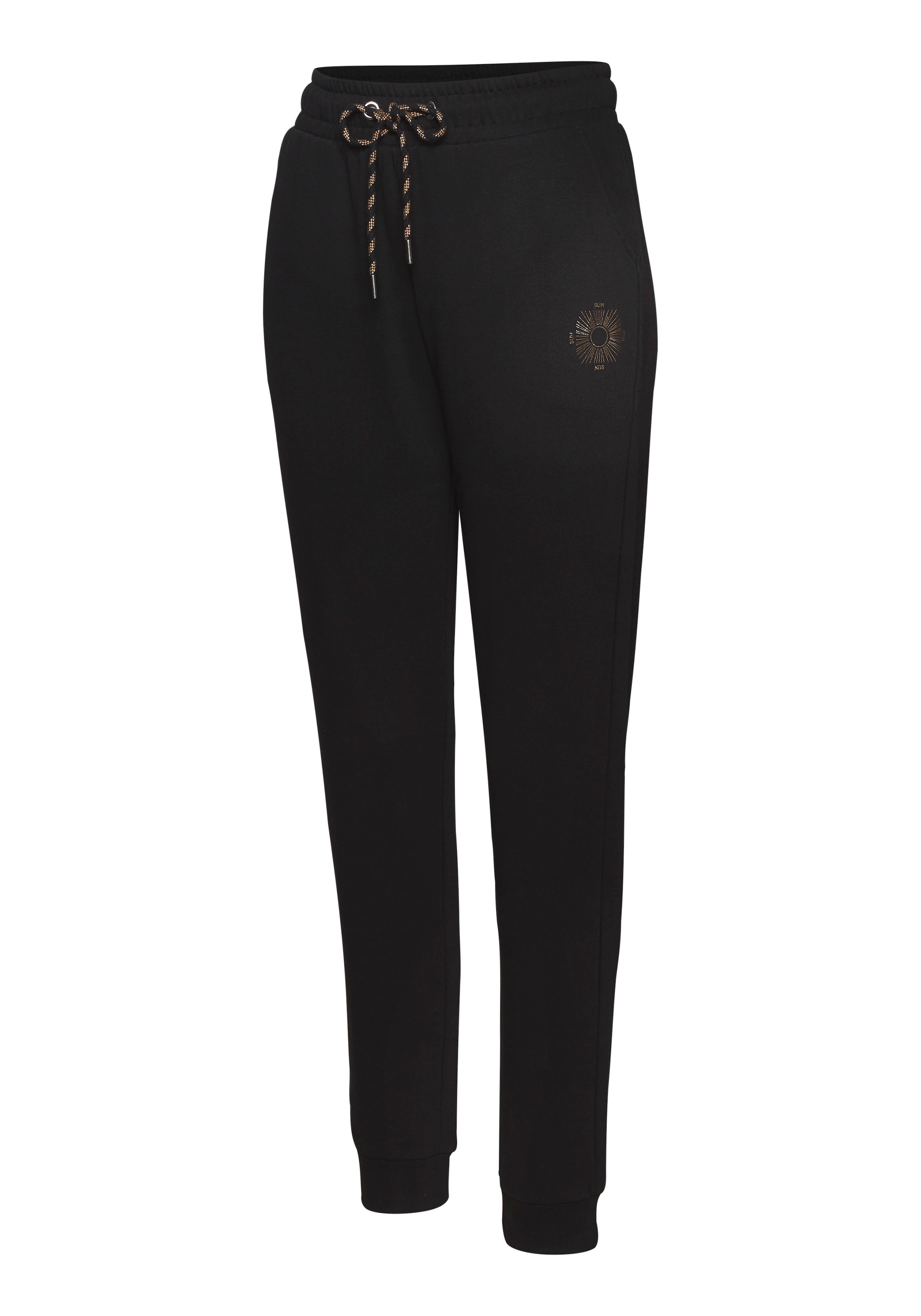 Buffalo Sweathose, Loungehose mit seitlichen Taschen und kleinem Druck, Loungewear