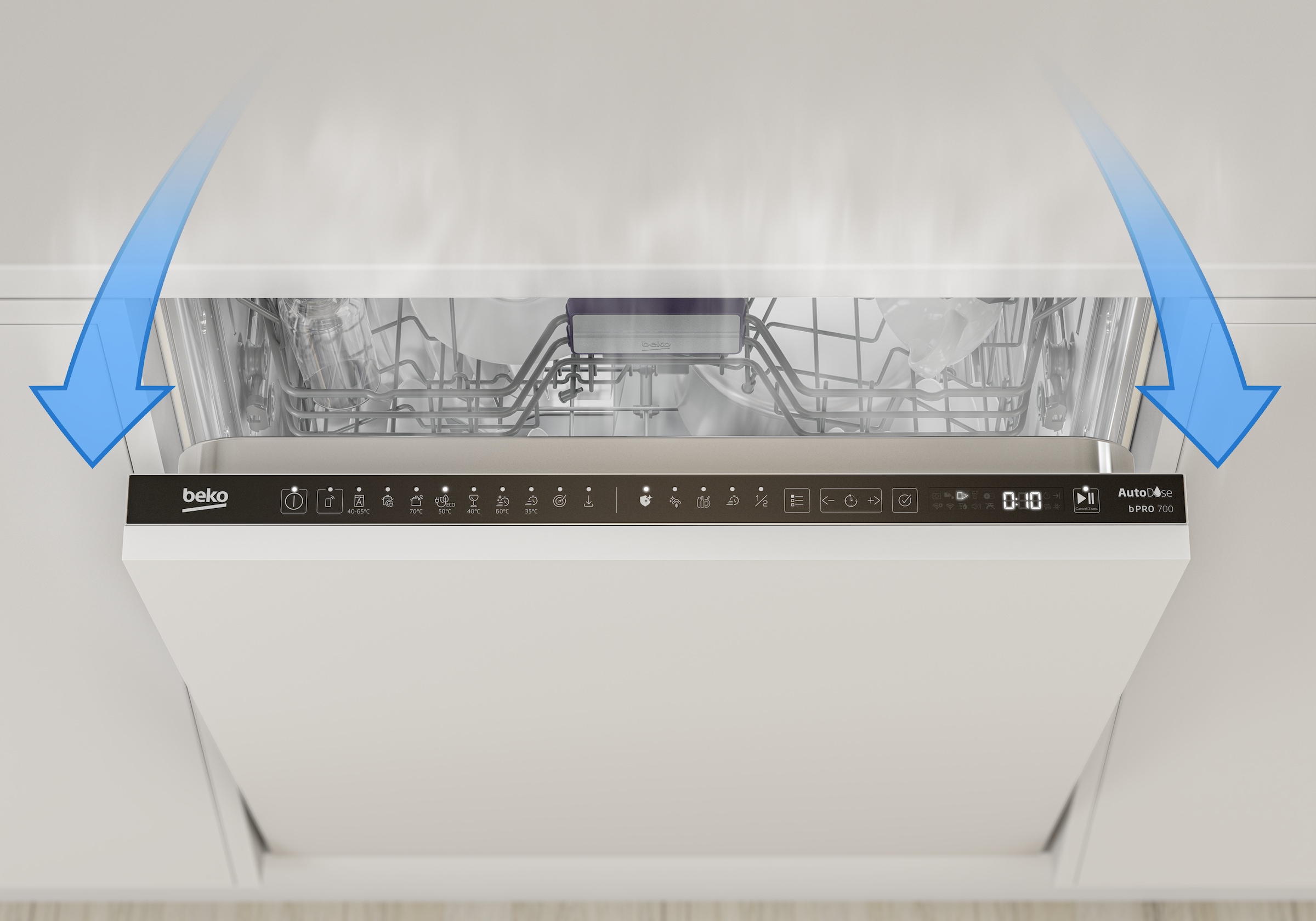 BEKO vollintegrierbarer Geschirrspüler »BDIN36561P« 8,9 l 15 tlg. Maßgedecke ProSmart Inverter Motor: Ja