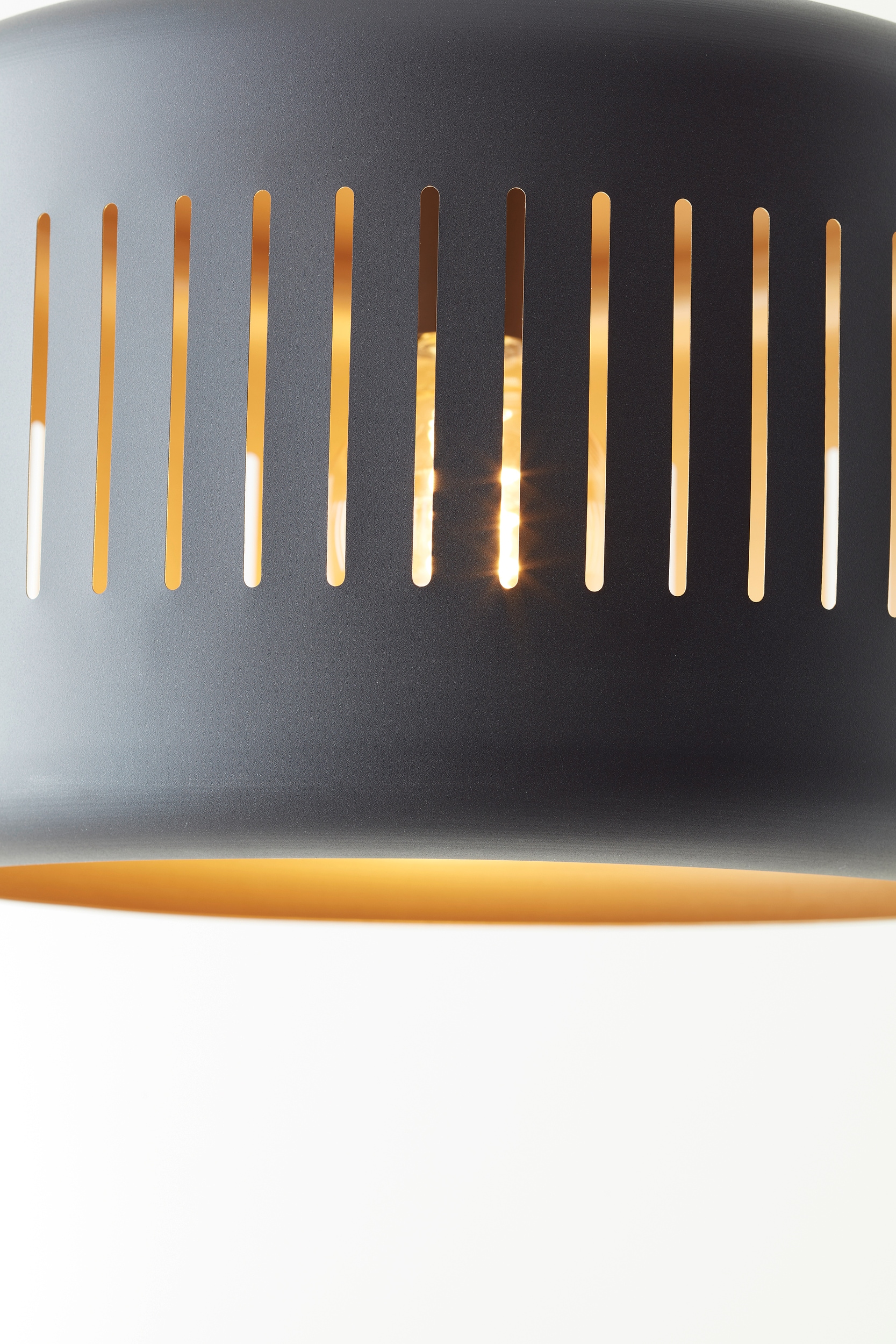 Brilliant Pendelleuchte »Tyas«, 3 flammig, Leuchtmittel E27 | ohne Leuchtmittel, 120 x 110 x 27 cm, 3 x E27, kürzbar, Metall, schwarz/goldfarben