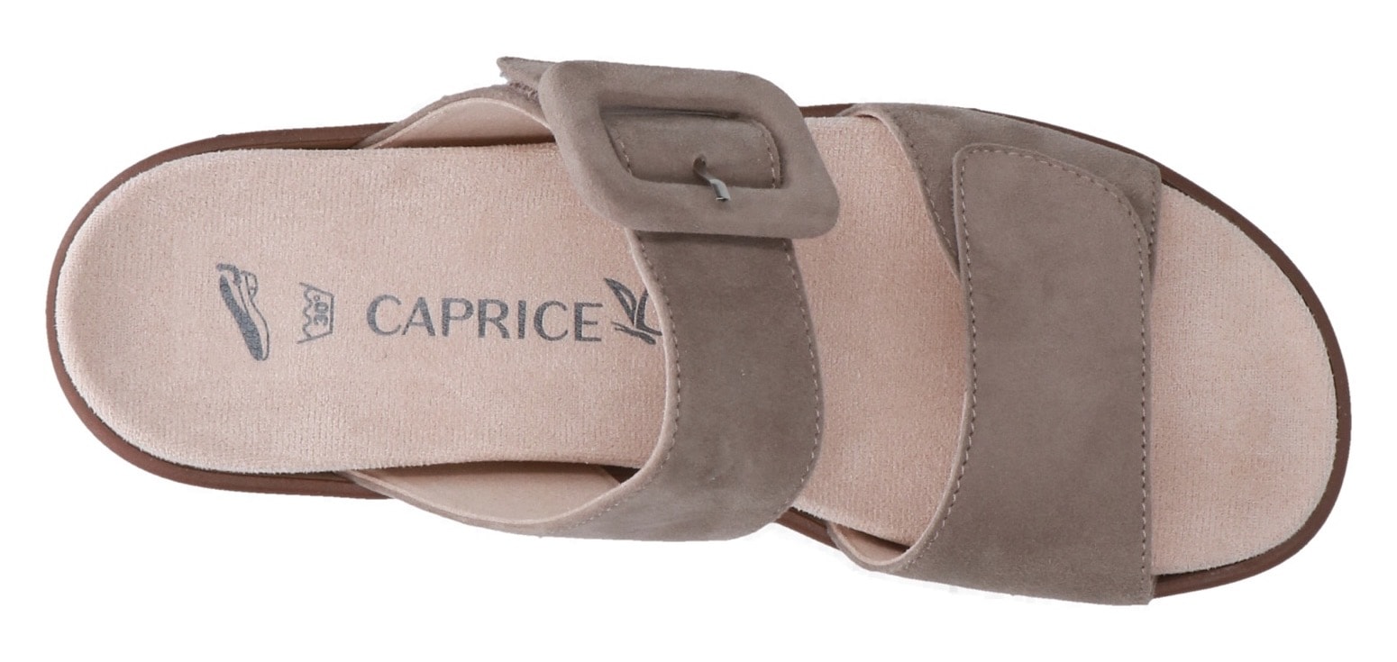 Caprice Pantolette, Keilabsatz, Sommerschuh, Bequemschuh mit Zierschnalle