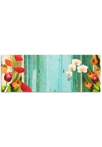 Artland Schlüsselbrett »Bunte Blumen«, aus Holz mit 4 Schlüsselhaken – Schlüsselboard,... kaufen