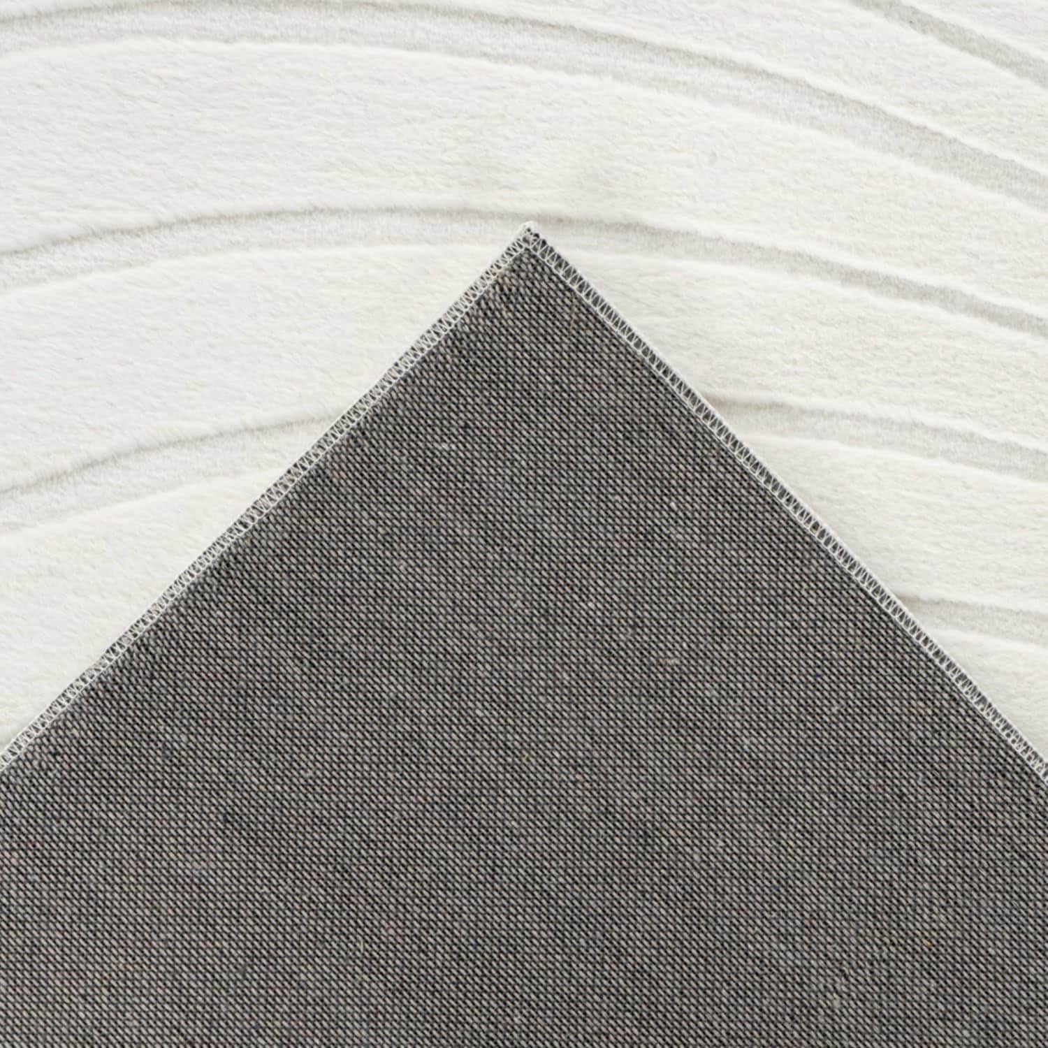 Carpet City Teppich »WAVES 503« rechteckig 12 mm Höhe Kurzflor, Hochtief-Muster/ 3D-Effekt, Uni, Wohnzimmer, Schlafzimmer