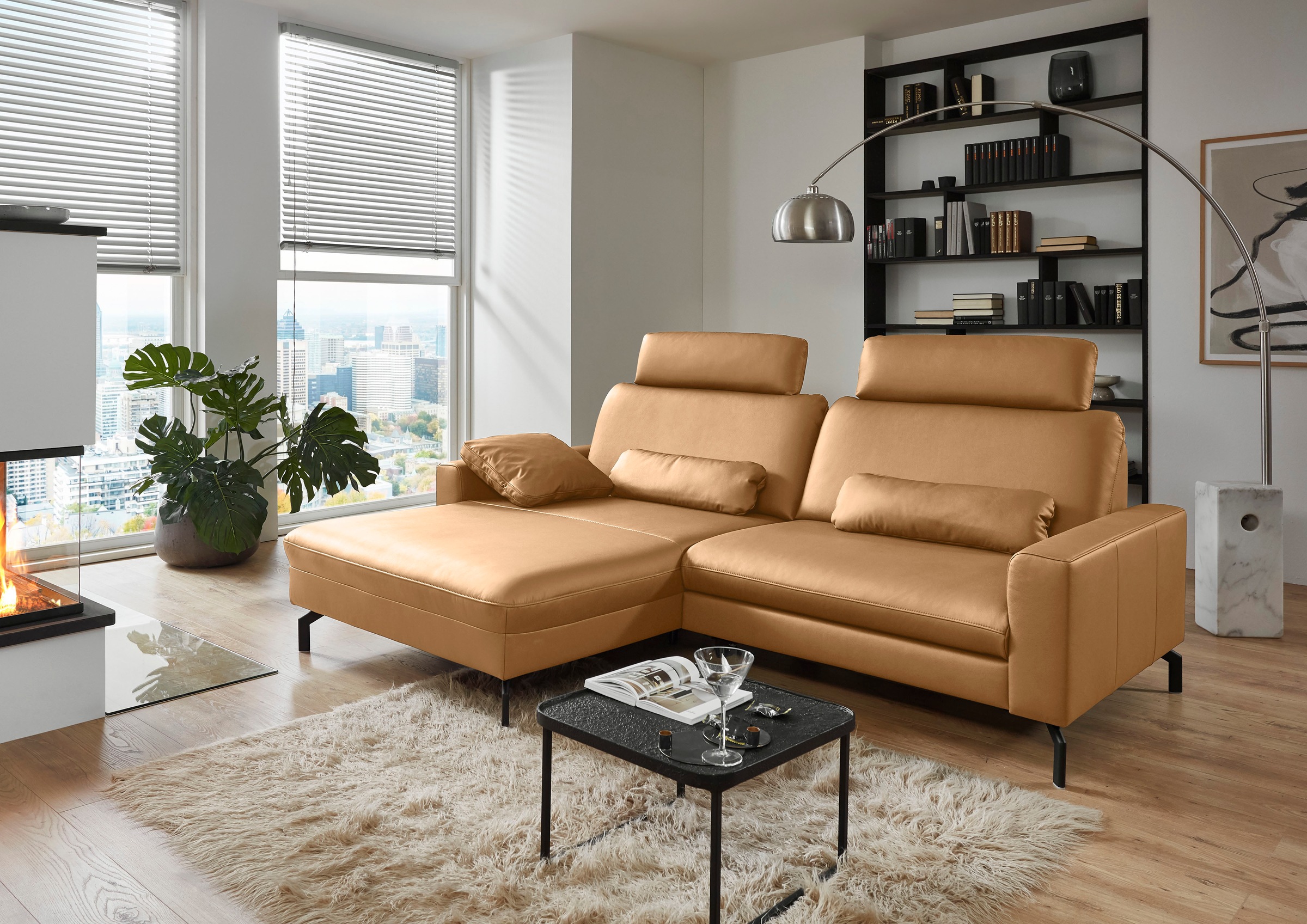 Die PlanBar Ecksofa »PN-EM20028 L-Form mit Kopfstützen«, wahlweise mit motorischem Canape