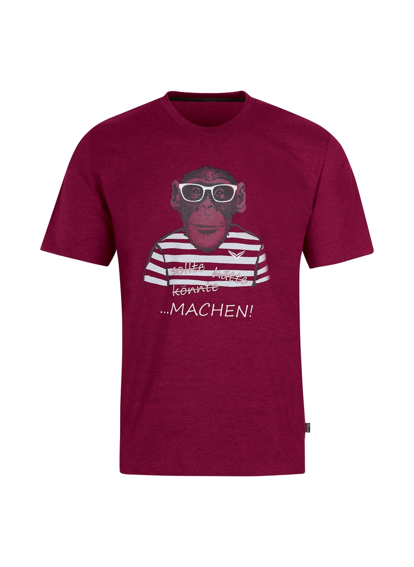 Trigema T-Shirt »TRIGEMA T-Shirt mit großem Affen-Aufdruck«, (1 tlg.)
