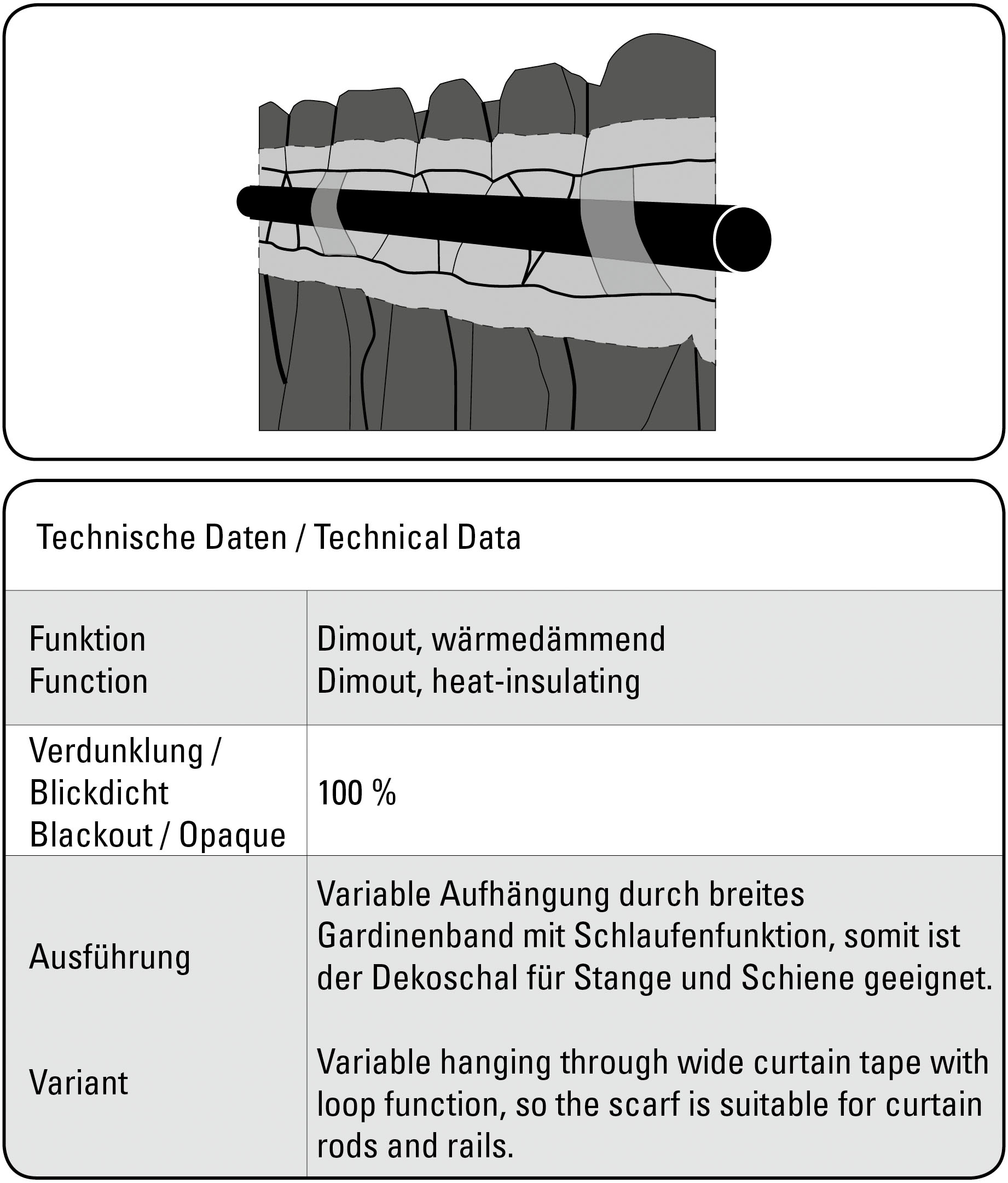Gardine »Schal Effektgarn Voile«, (1 St.), mit Gardinenband und verdeckten Schlaufen