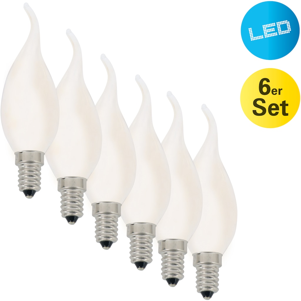 näve LED-Leuchtmittel »Windstoß«, E14, 6 St., Warmweiß