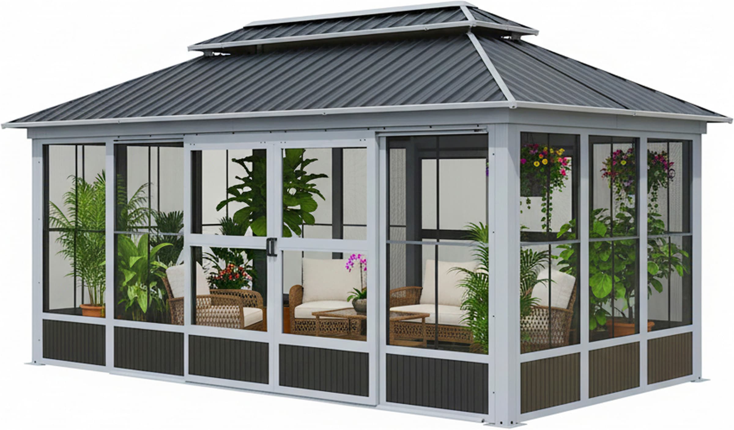 Sojag Pavillon »Olan 1017 Grau -Schwarz« 310x529,5x291cm