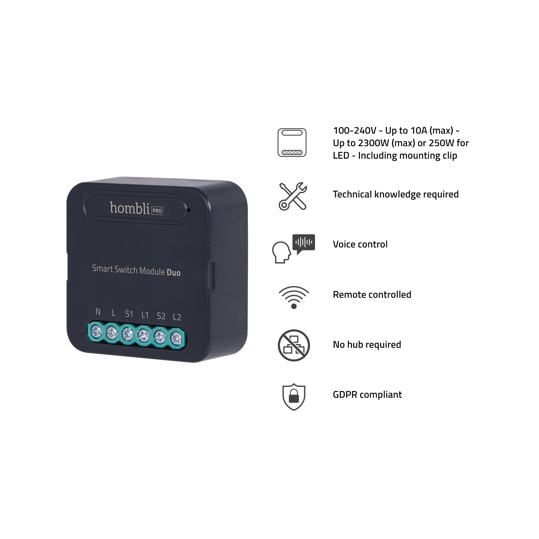 Hombli Smart-Home-Zubehör »smartes Schaltmodul Duo«