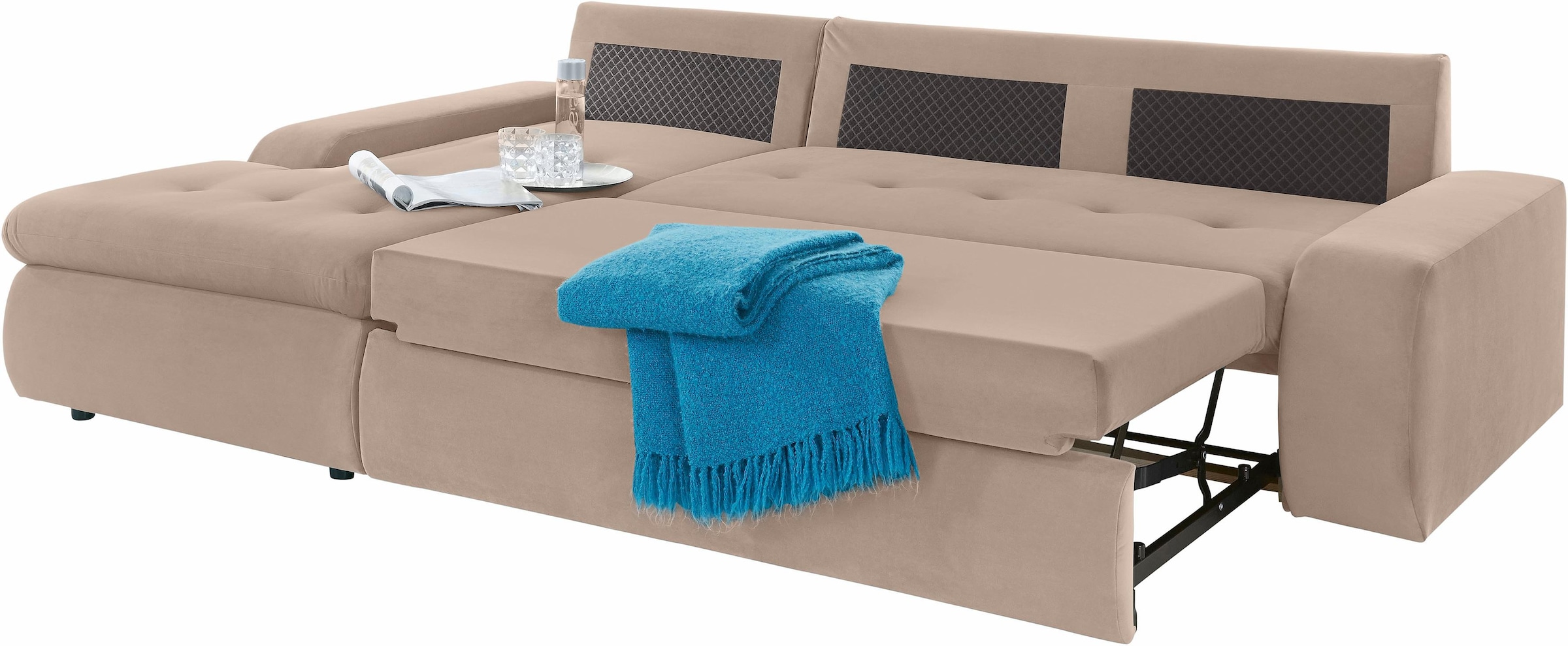 TRENDMANUFAKTUR Ecksofa »Indie II, tolle Detailverarbeitung, bequem und komfortabel im Sitz«, XL und XXL, wahlweise mit Bettfunktion, L-Form