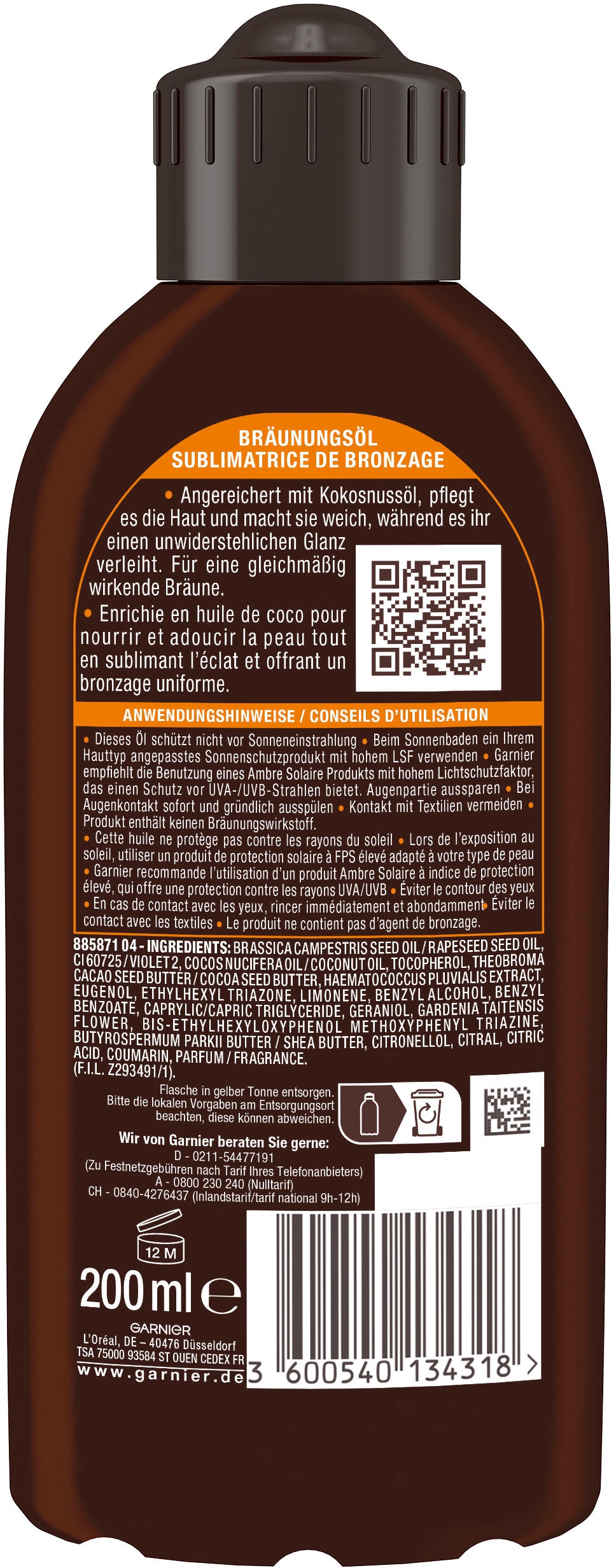 GARNIER Sonnenschutzöl »Ambre Solaire Tiefbraun Bräunung«