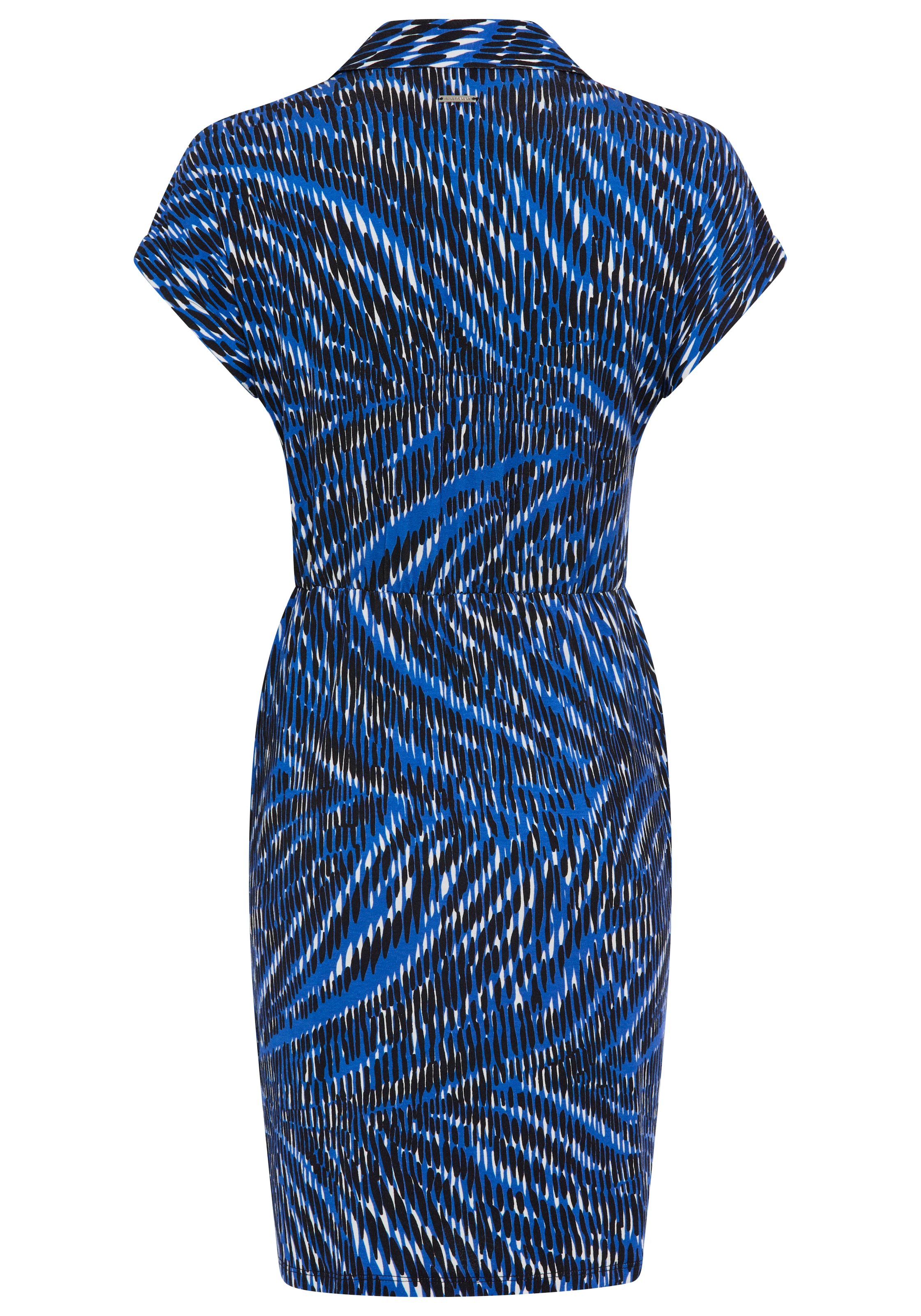 Bruno Banani Sommerkleid aus elastischem Jersey, für den Alltag, gemustert, Mini-Länge