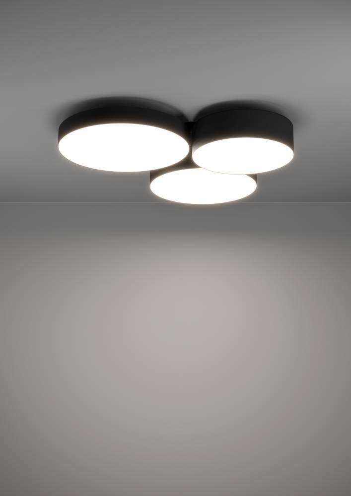 EGLO Deckenleuchte »BARBANO-Z Deckenlampe, schwarz weiß, ZigBee 3.0, Disco-Modus, Timer«, 3 flammig, Leuchtmittel LED-Modul | LED fest integriert, App und Sprachsteuerung Alexa, 60,5 x 56,5 x 9 cm, exkl. Fernbedienung