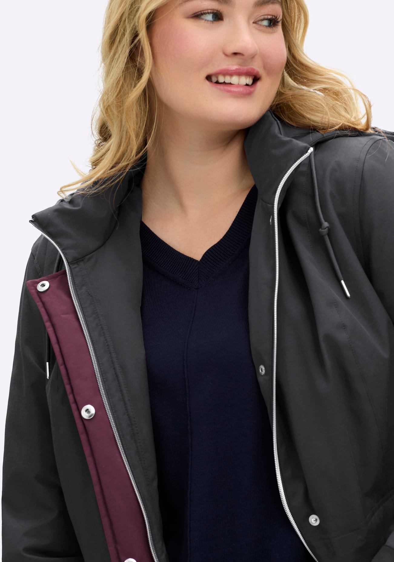 Sheego Langjacke, mit Kapuze