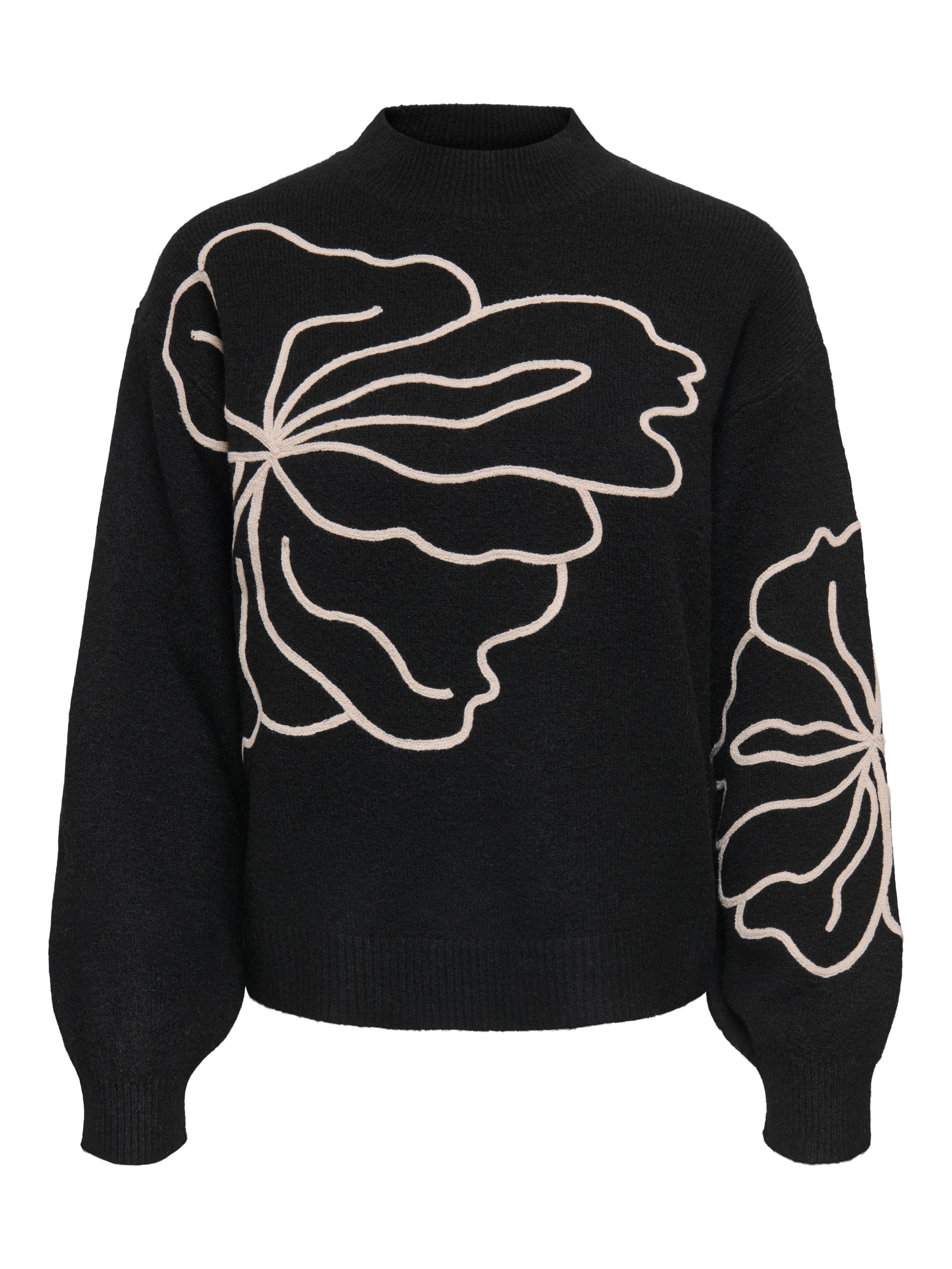 JDY Strickpullover »JDYJELLA L/S FLOWER PULLOVER KNT NOOS« Materialmix, regular fit