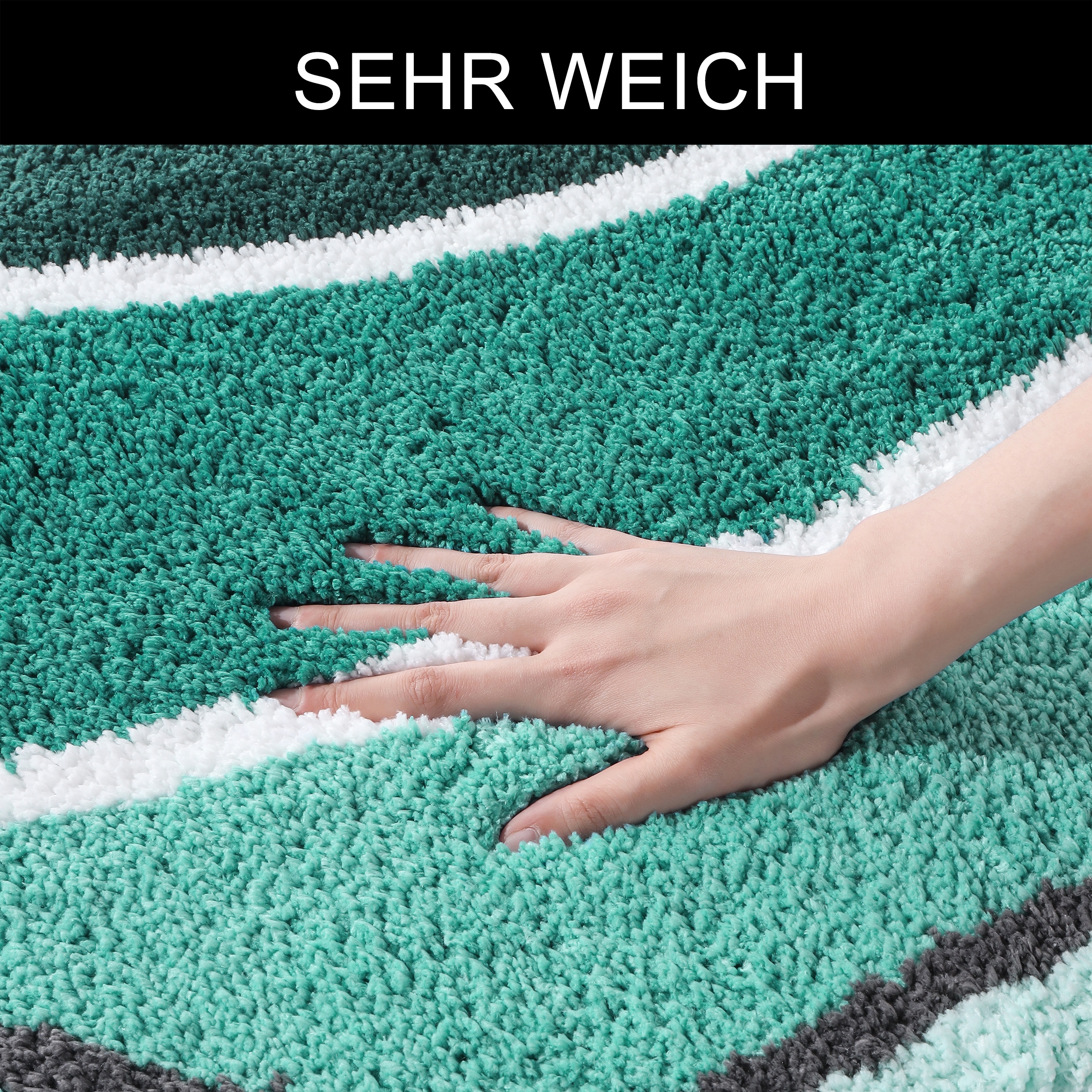 OTTO home Badematte »Juna mit Muster, Badvorleger, Badezimmer Teppich, Duschvorleger« Höhe 20 mm rutschhemmend beschichtet strapazierfähig besonders weich, Design, Badematten, Badteppich