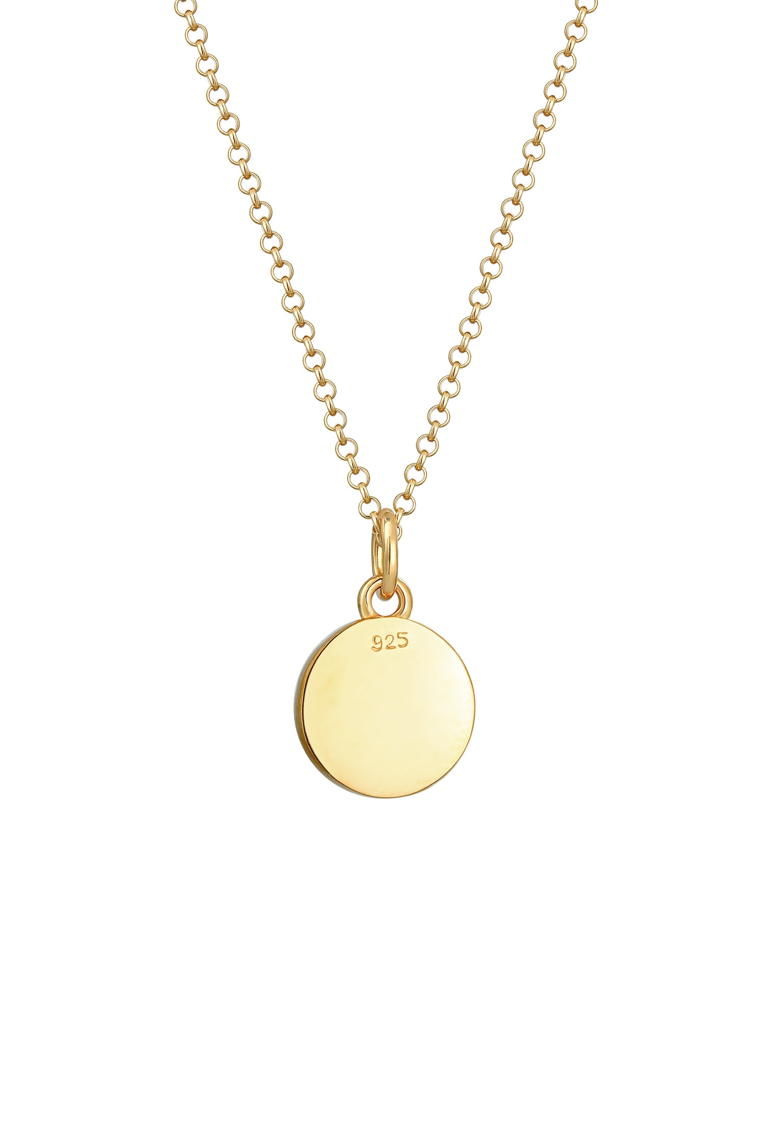 Elli Kette mit Anhänger »Halskette Plättchen Vintage Buchstabe S Initialen 925 Sterling Silber«