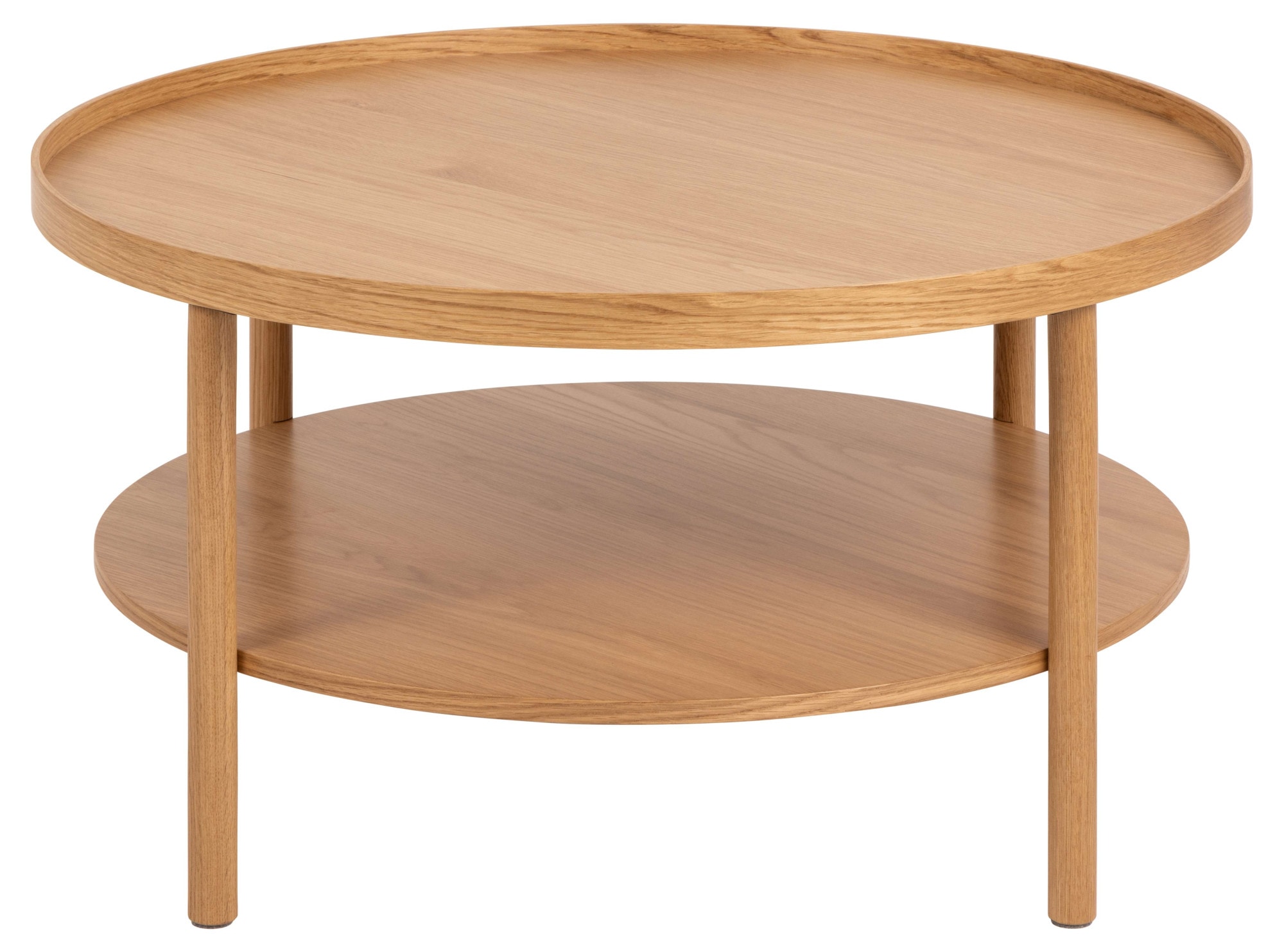 ACTONA GROUP Couchtisch »Banbury, Sofatisch, Wohnzimmertisch« 80x80x42cm,  2 Ebenen, Eichenfurnier, runde Form, FSC™