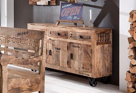 cm, Vintage im 140 auf Design, Chic, SIT bestellen »Rustic«, Shabby Factory Sideboard Breite Raten