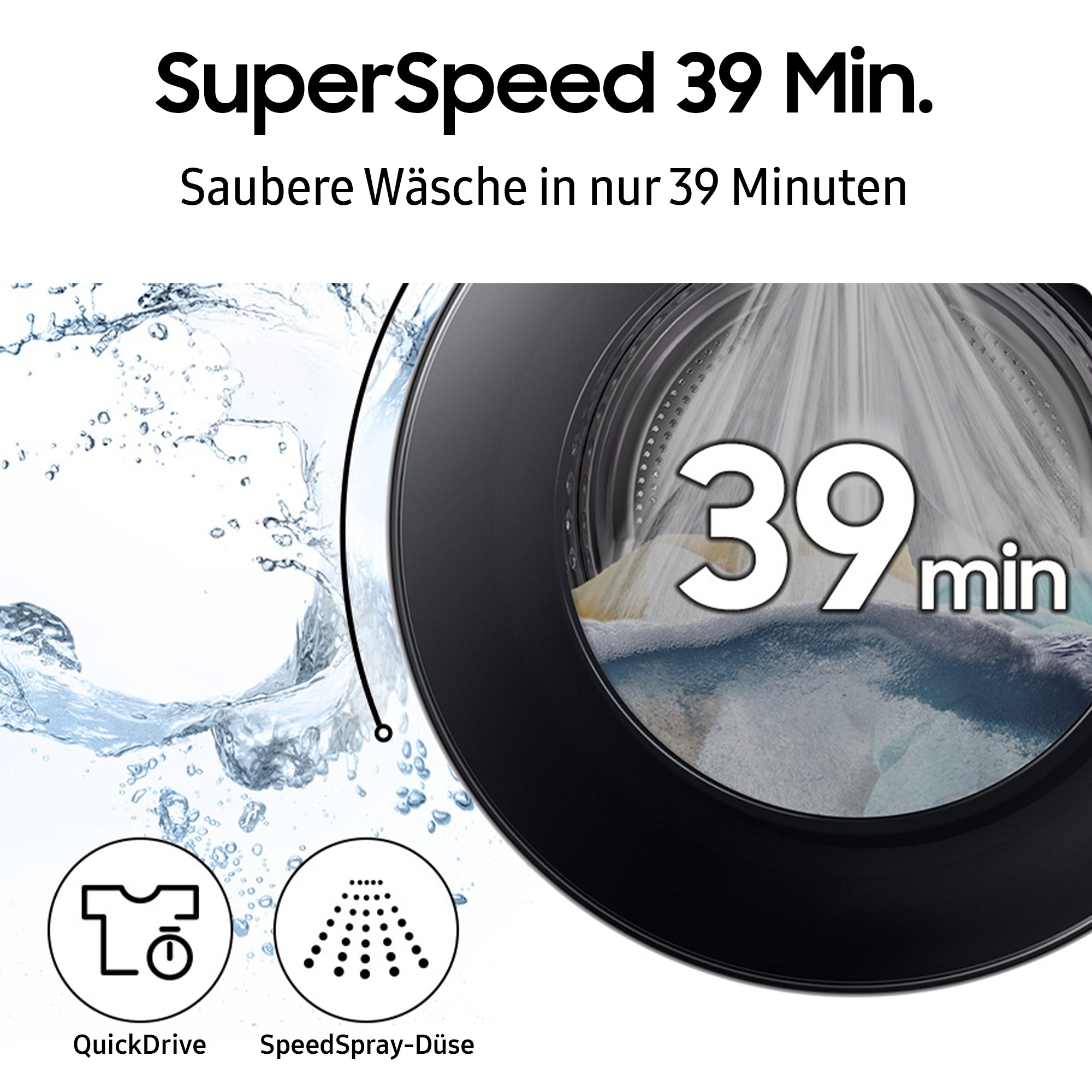 Samsung Waschmaschine WW8400D »WW90DB8U95GB«, 9 kg, 1400 U/min