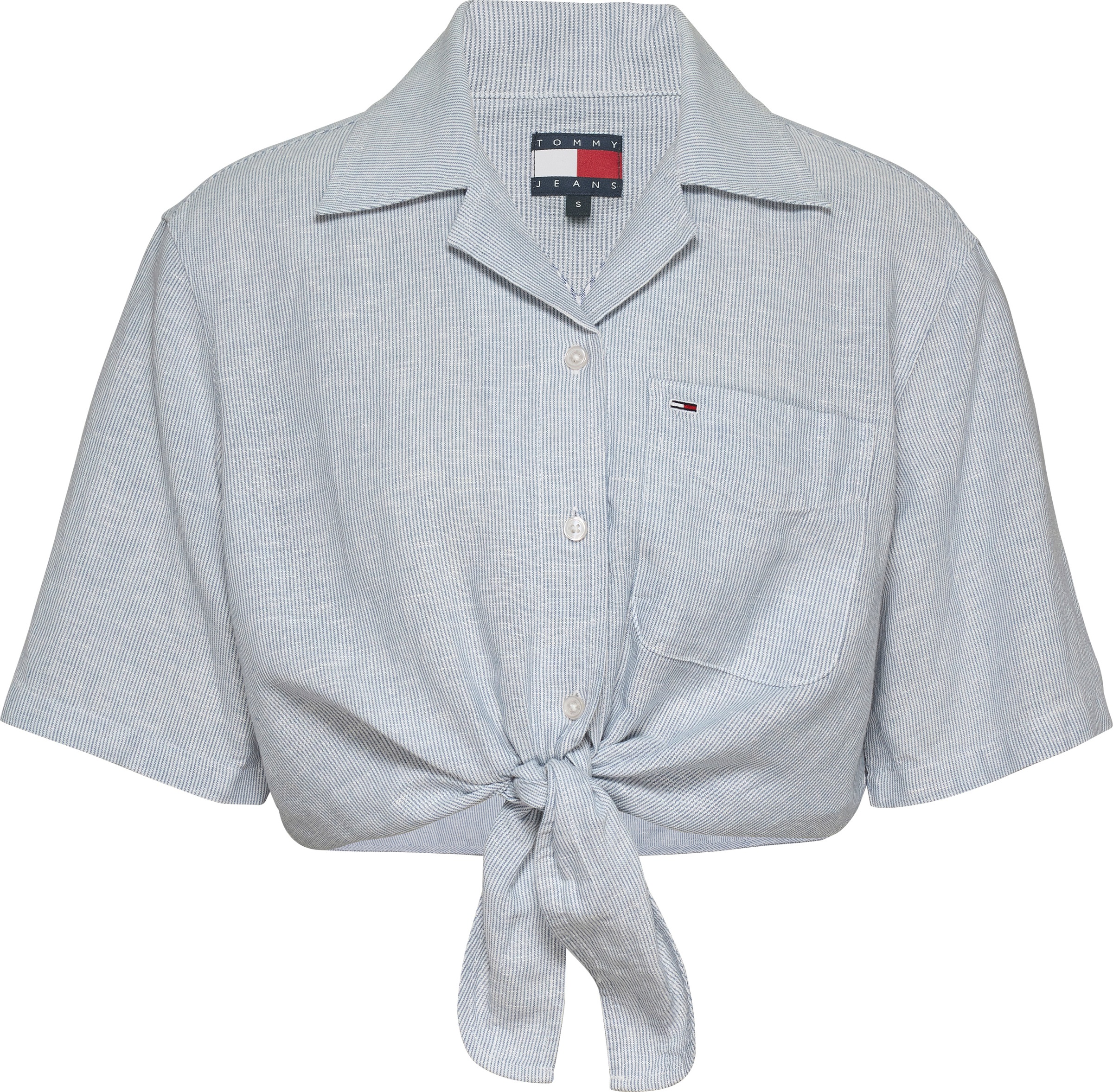 Tommy Jeans T-Shirt »TJW CRP LINEN SS SHIRT«, mit Brusttasche, Logostickerei
