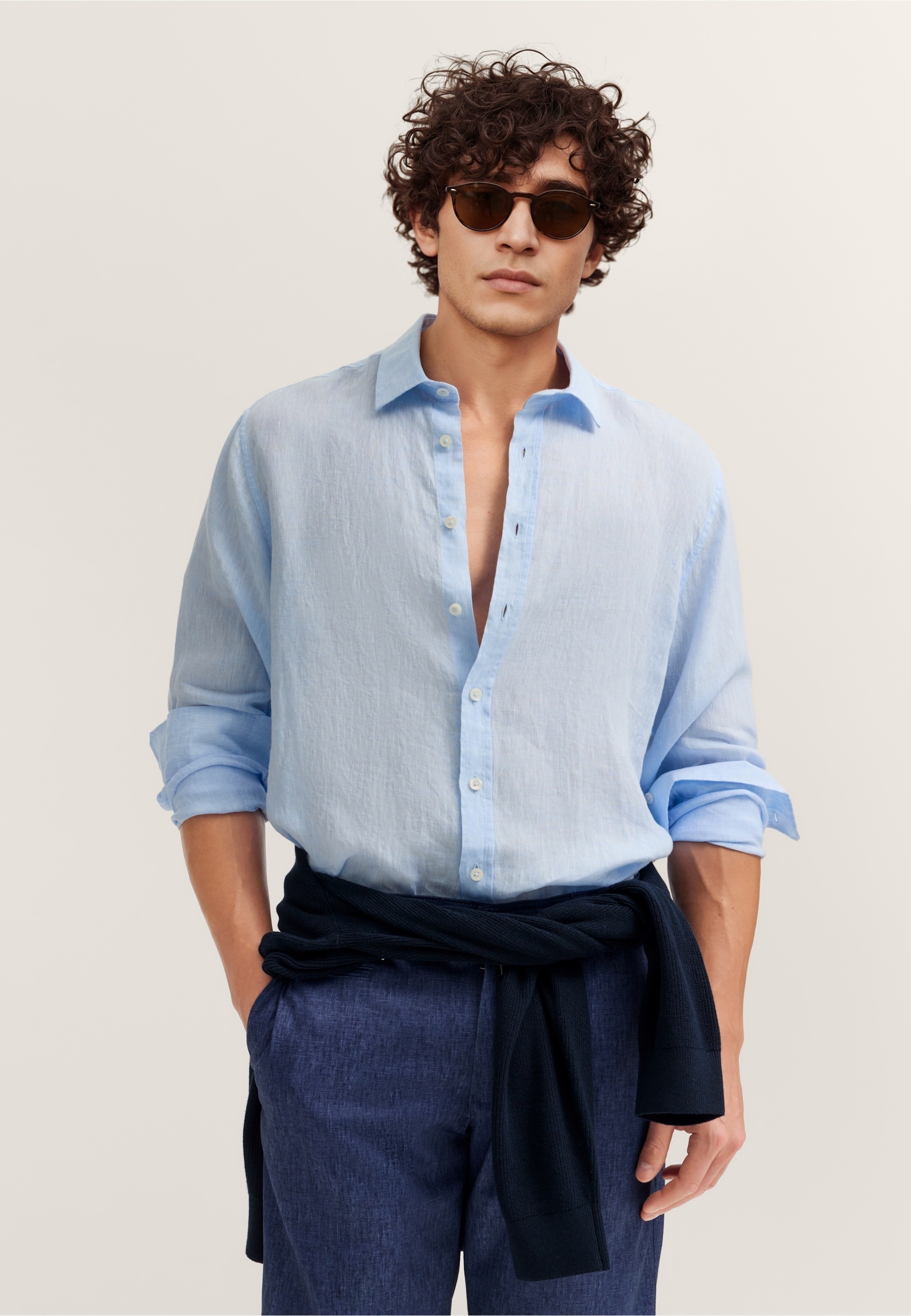 bugatti Leinenhemd »Modern Fit« mit Kentkragen