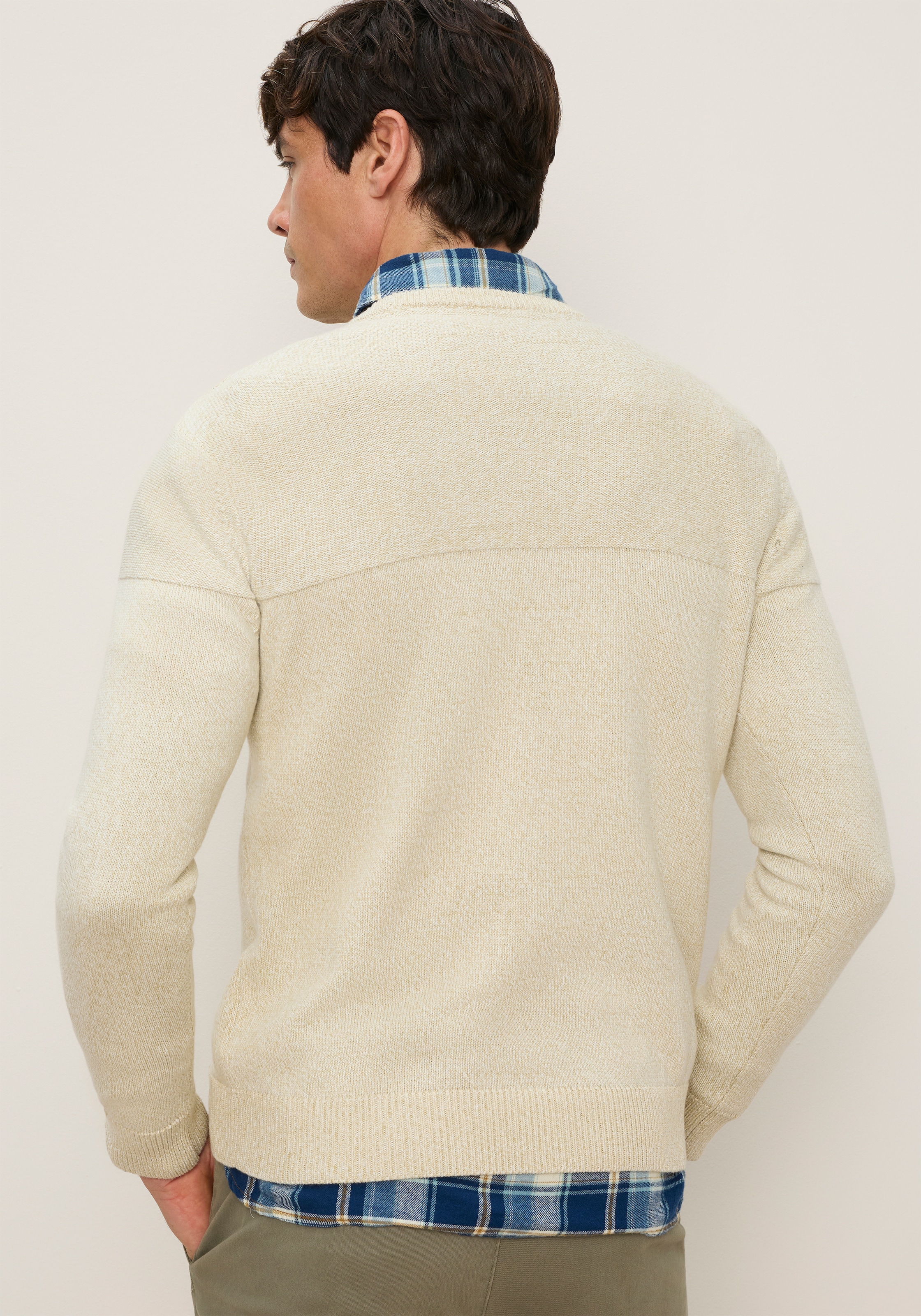 Man's World Rundhalspullover »Neuen Kollektion! Highlight 2 Strickstrukturen« aus Strick, mit Rippbündchen am Ausschnitt, reguläre Passform