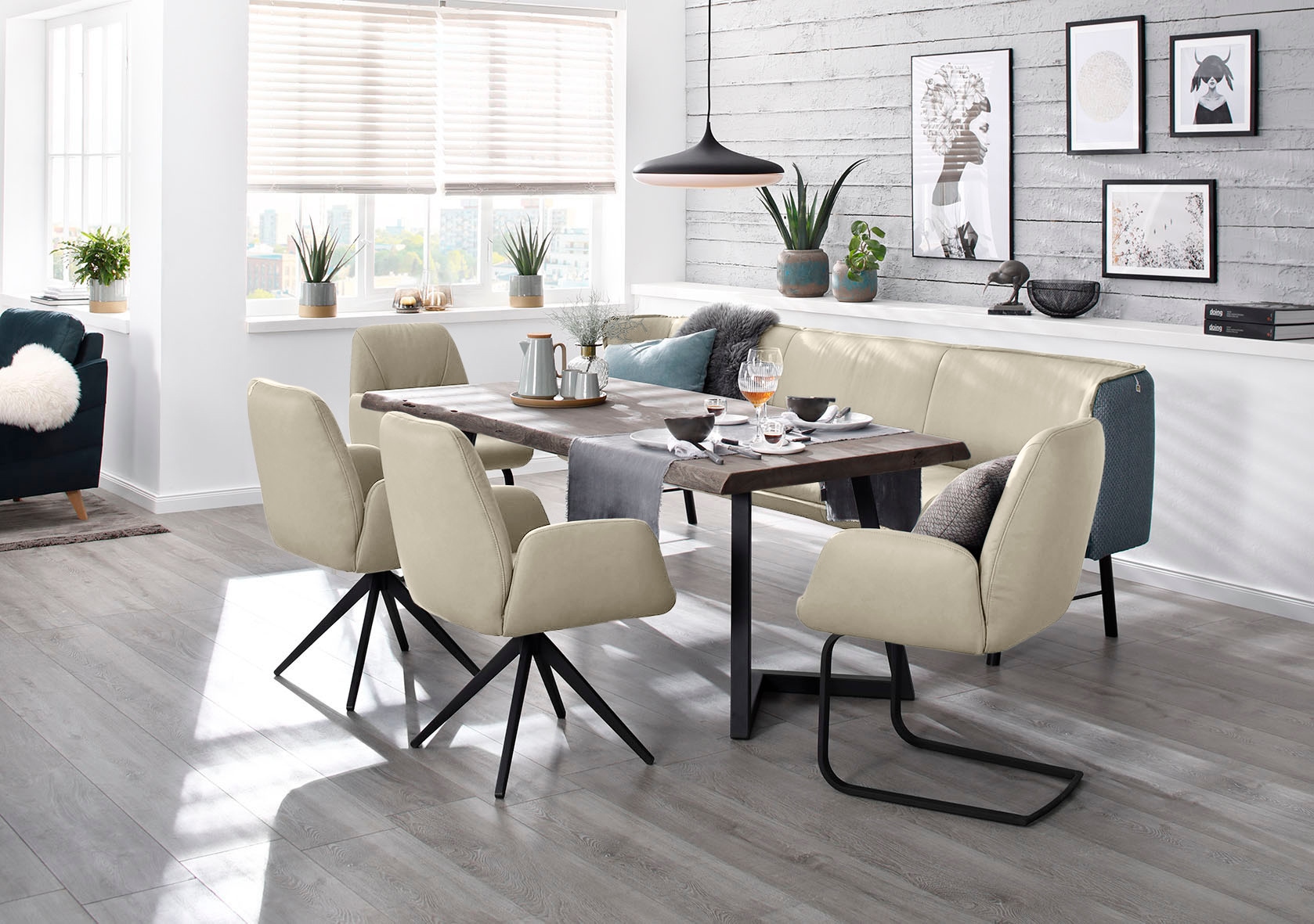 W.SCHILLIG Freischwinger »ole« (Set) 2 Stk.2er- oder 4er-Set, Gestell in Schwarz pulverbeschichtet