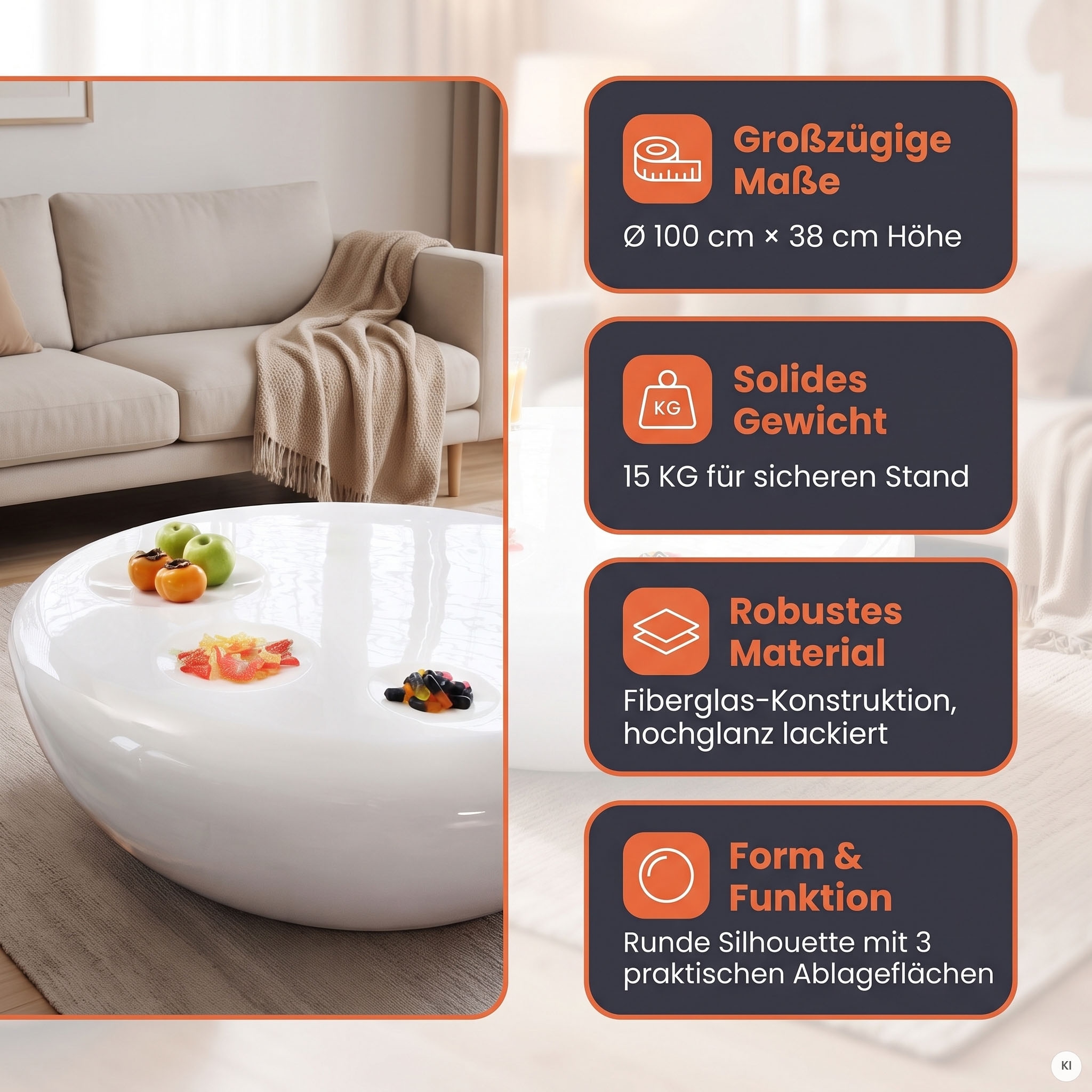 SalesFever Couchtisch »Coffeetable im minimalistischen Stil«