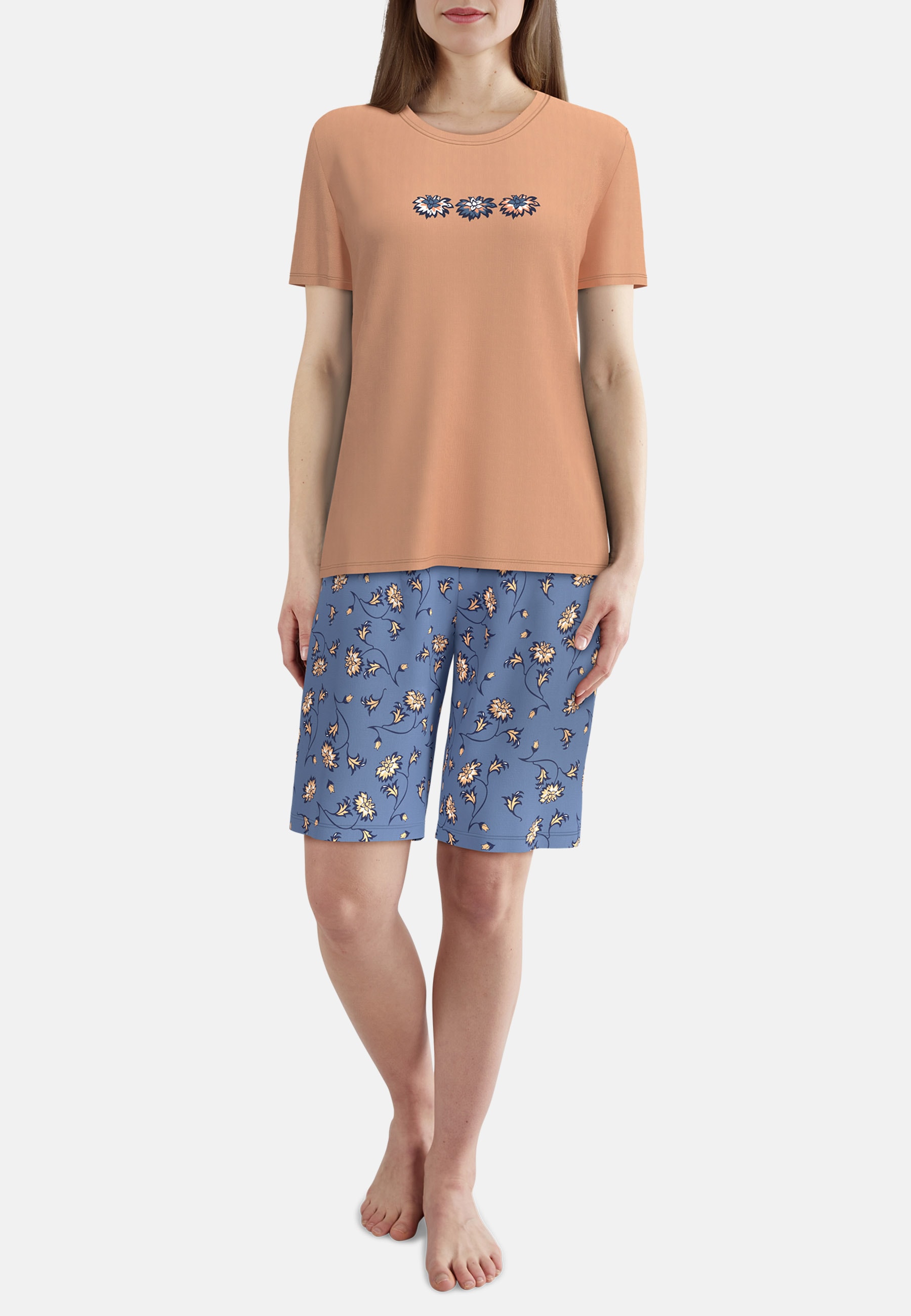 GÖTZBURG Shorty mit Motiv, Kurzarm, Rundhalsausschnitt, Baumwolle