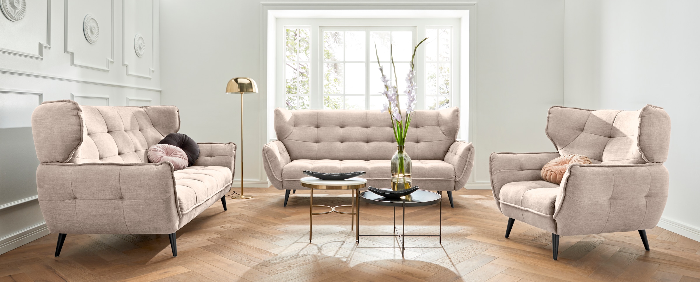 Leonique 3-Sitzer »Ariana«, Big-Sofa bzw. stylischer Hochlehner