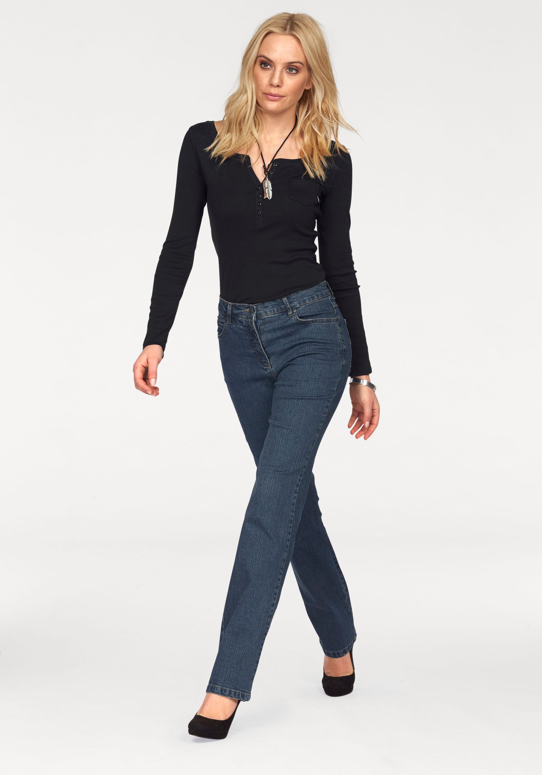 Arizona Gerade Jeans »Annett«, bequeme Passform, 5-Pocket-Style, hohe Taille