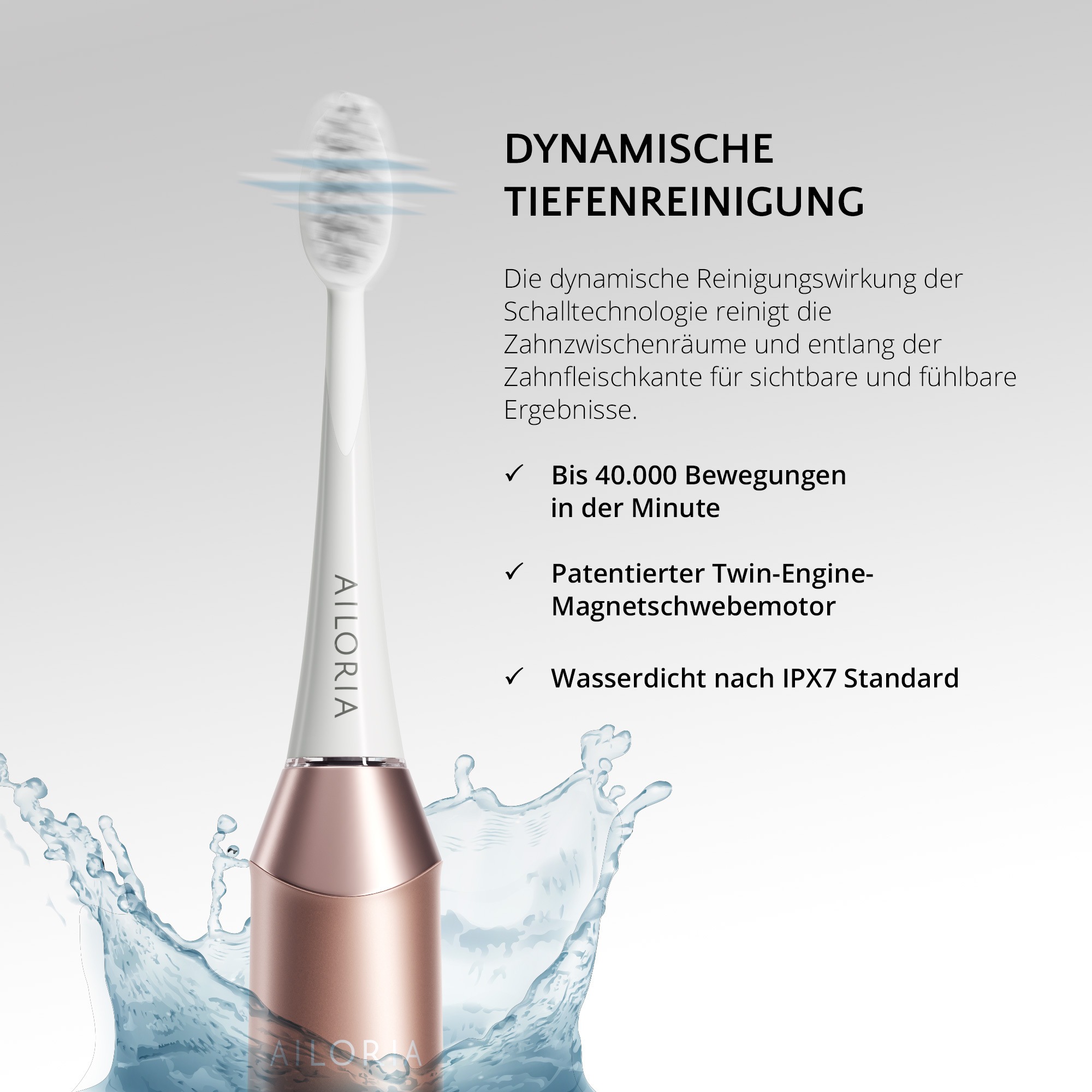 AILORIA Schallzahnbürste »USB-Schallzahnbürste Limited Edition SHINE BRIGHT«