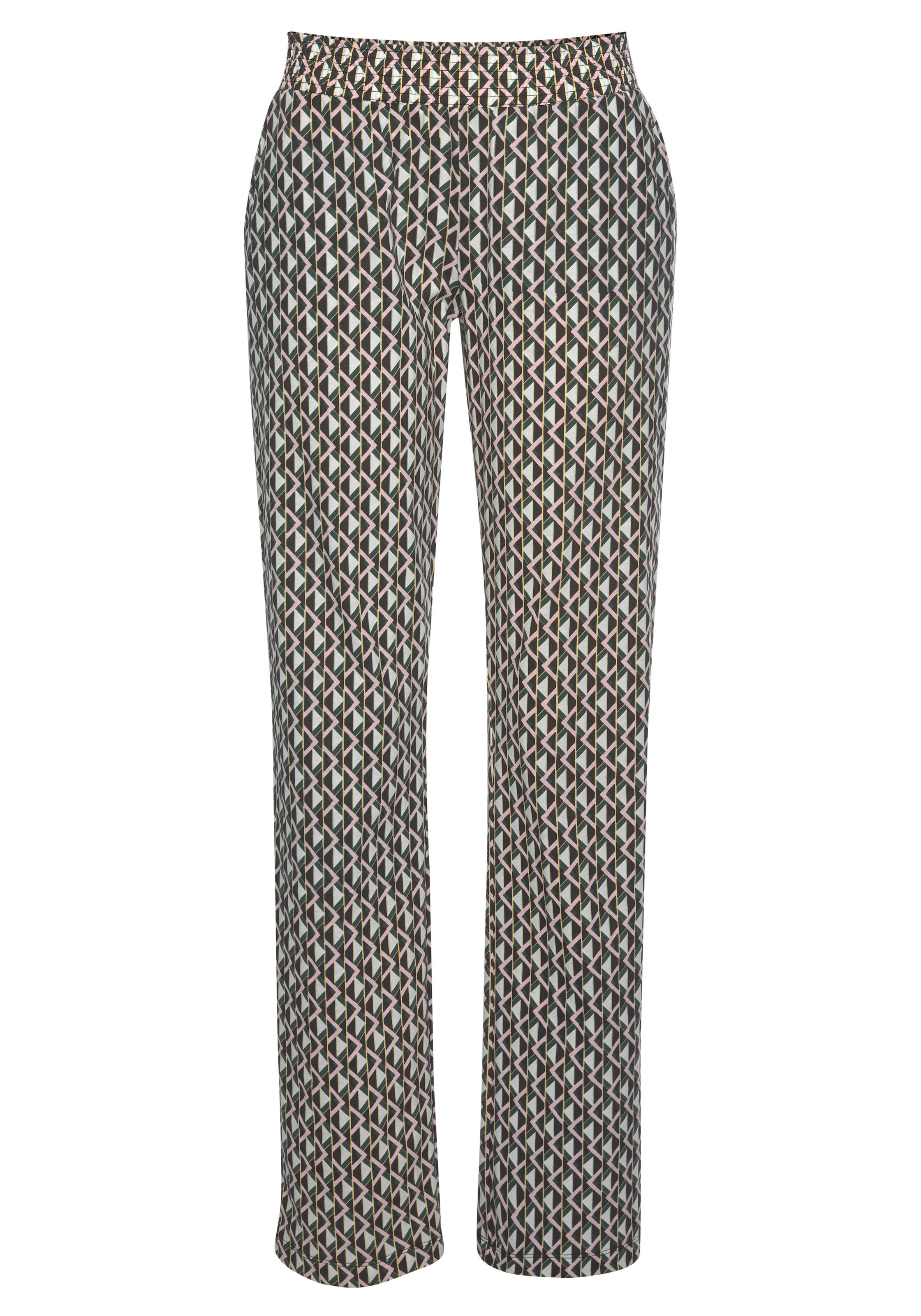 Vivance Dreams Pyjama 2-teilig, 2 tlg. mit Schriftprint und gemusterter Hose