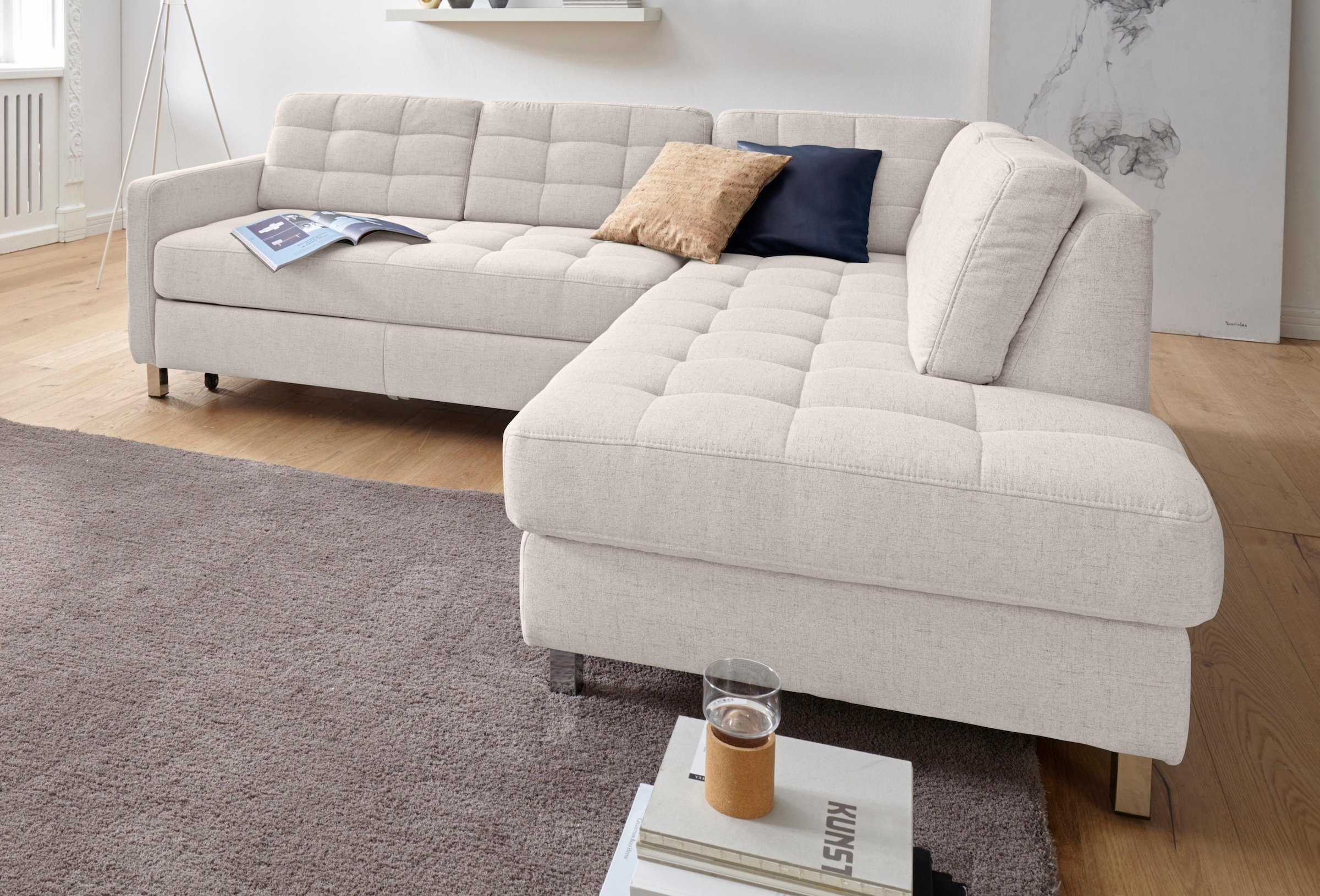 sit&more Ecksofa »Picasso L-Form« wahlweise mit Bettfunktion und Bettkasten