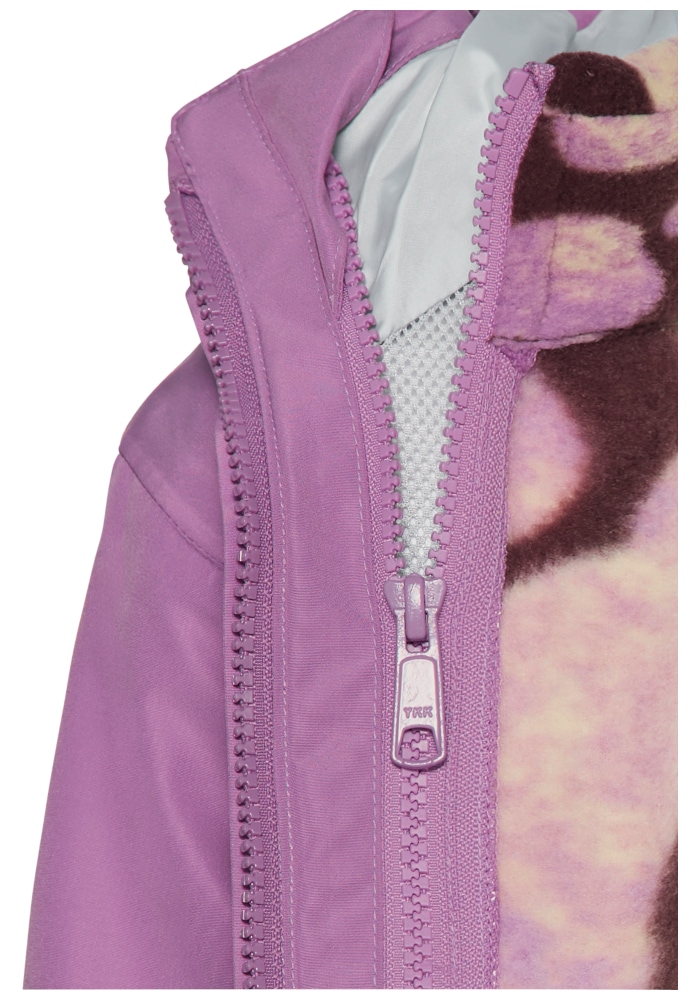 Jack Wolfskin 3-in-1-Funktionsjacke »ICELAND 3IN1 PRINT JKT K« mit Kapuze für Kinder, mit Kapuze, wasserdicht, winddicht, atmungsaktiv